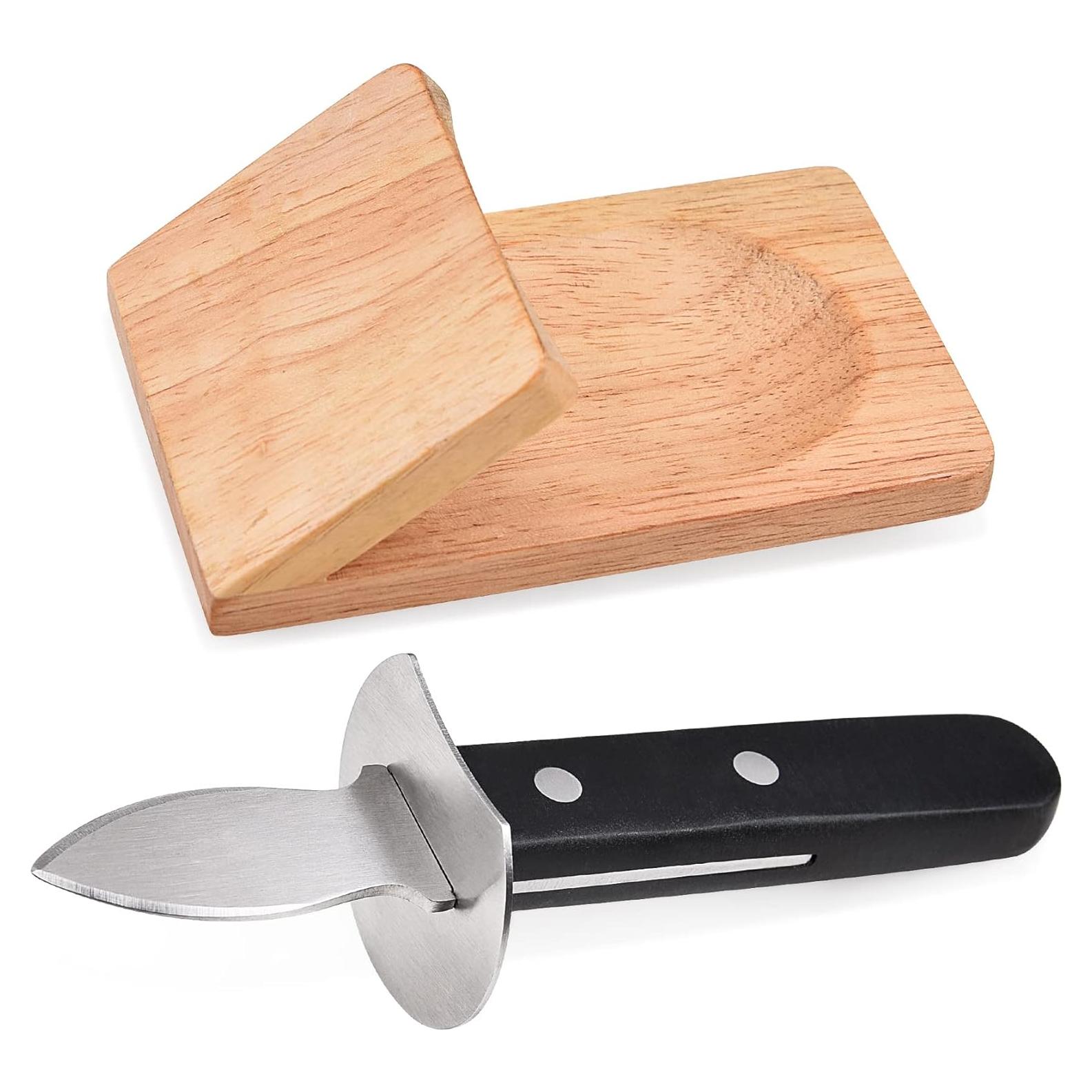 Juego de cuchillos para abrir ostras StnKitchExplor con soporte