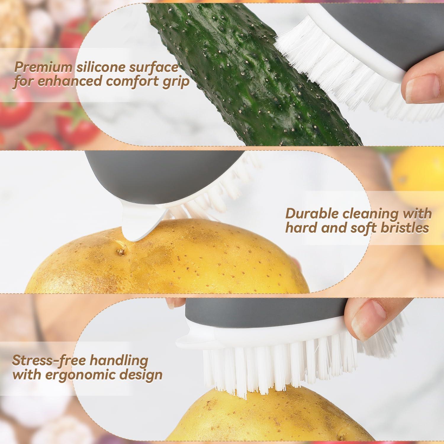 Cepillo de Verduras Yuntop Antideslizante Gris 1 Unidad