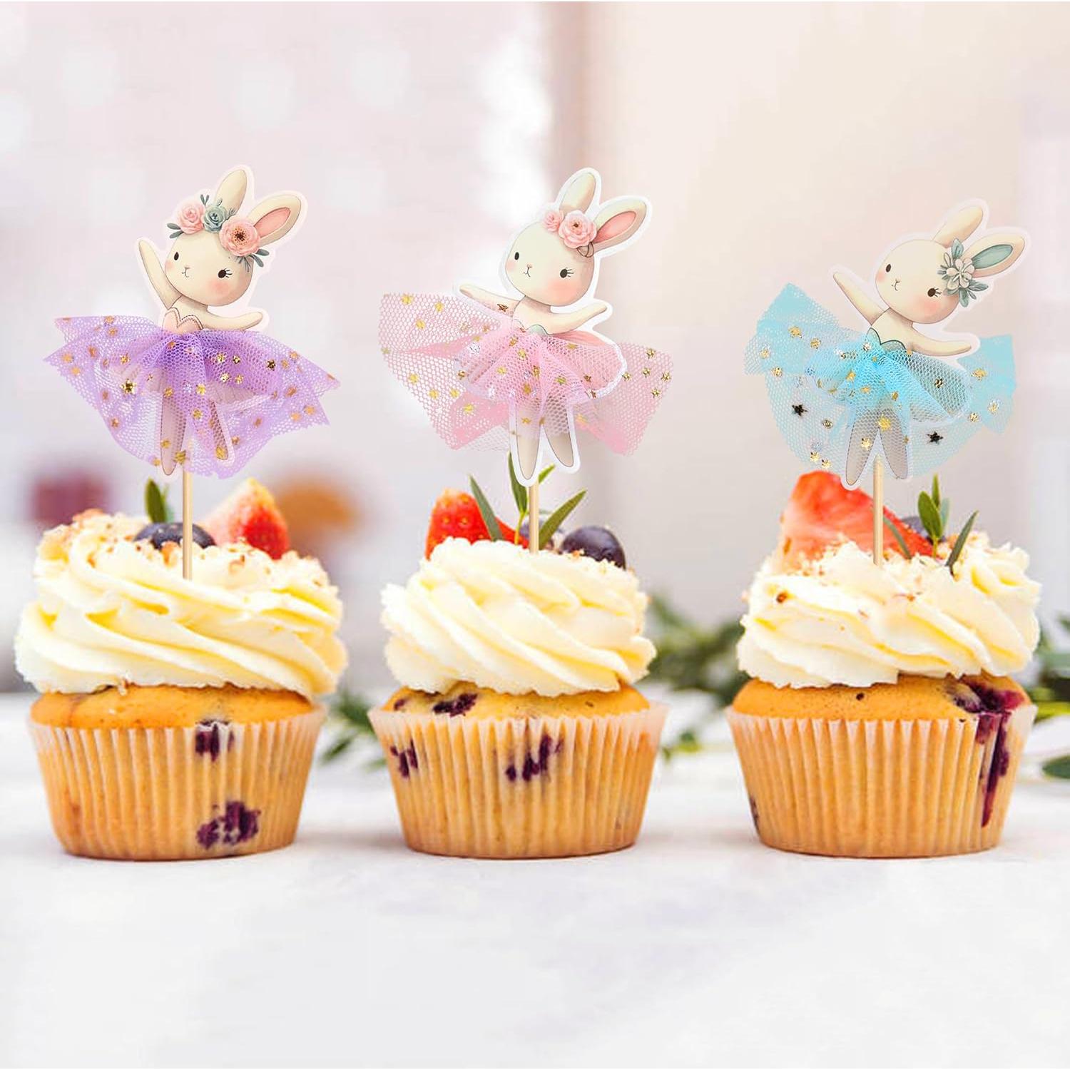 30 Adornos para Cupcakes de Pascua Giga Gud - Conejos y Huevos