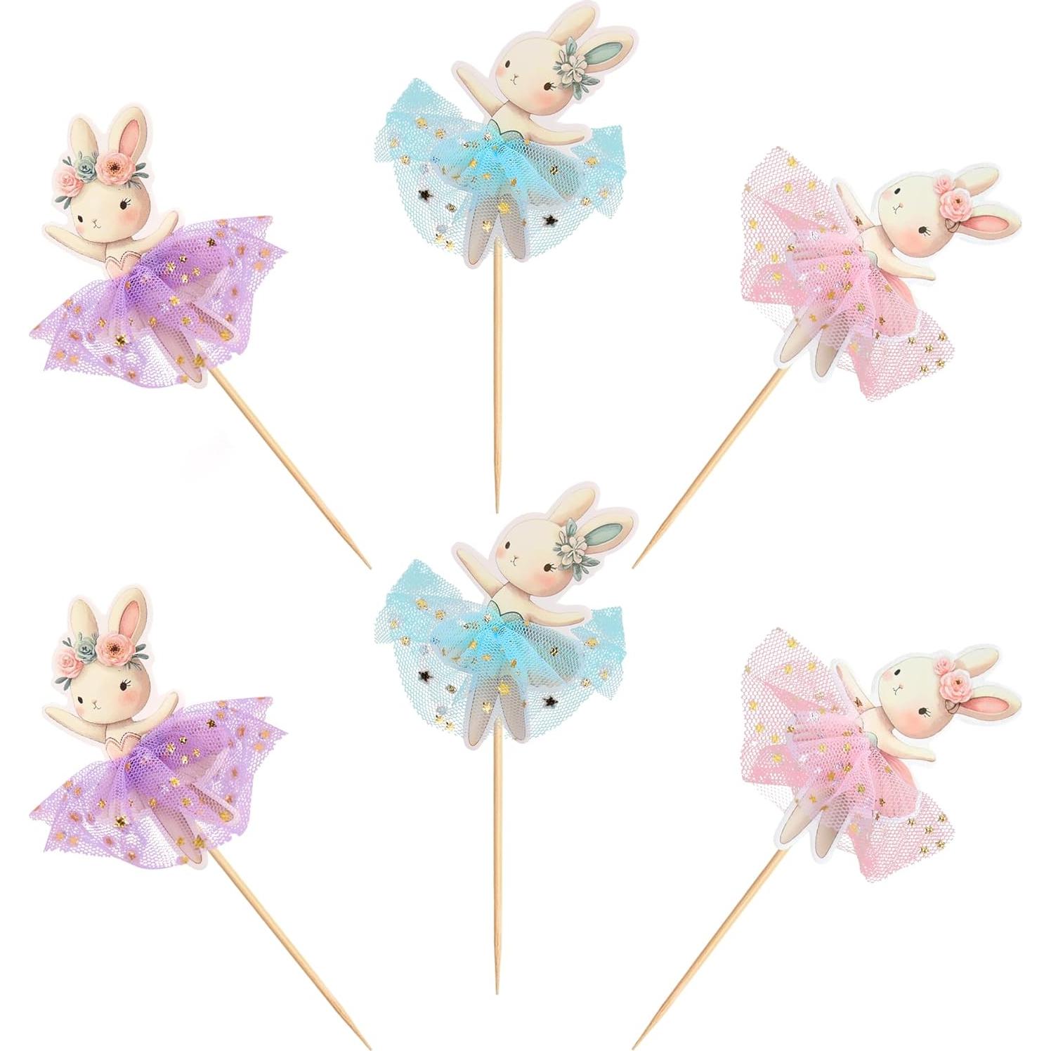 30 Adornos para Cupcakes de Pascua Giga Gud - Conejos y Huevos