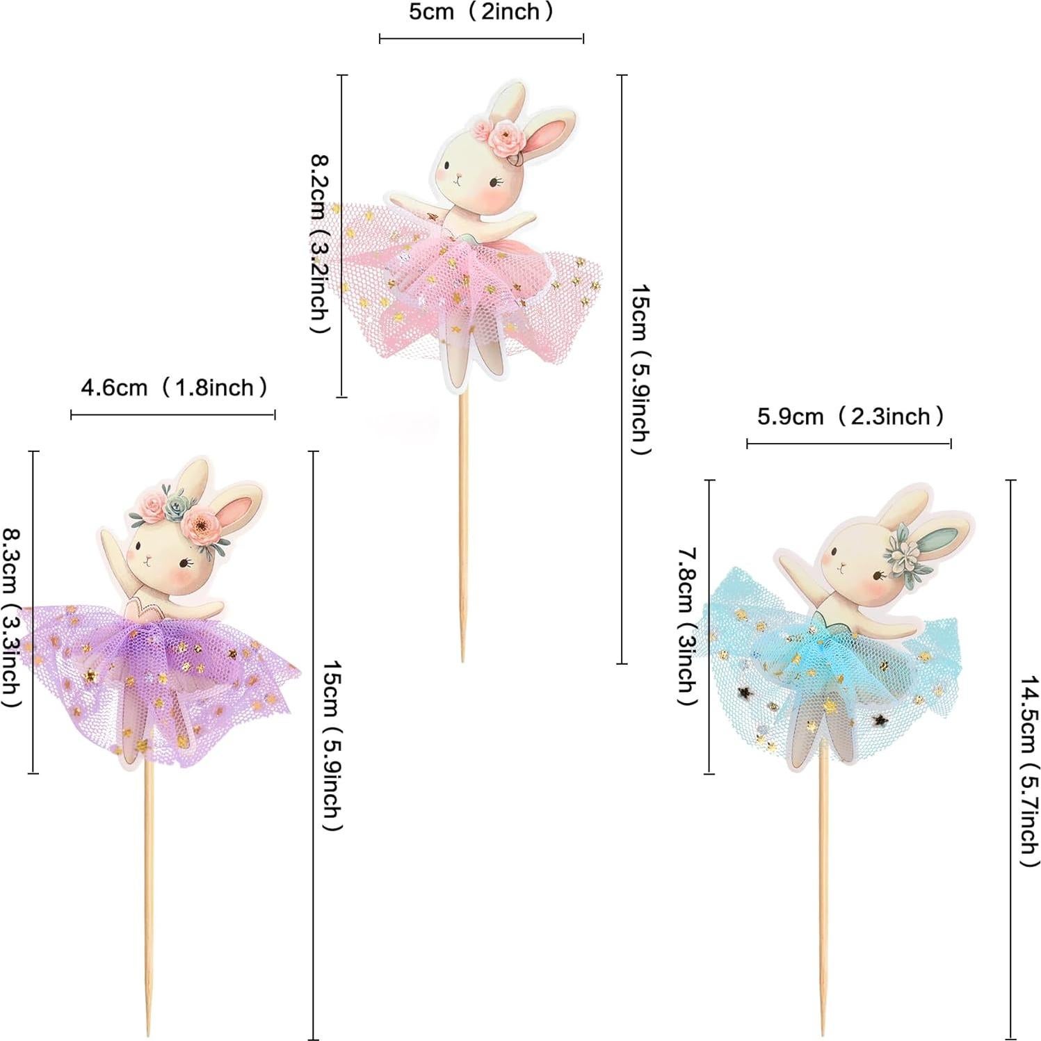 30 Adornos para Cupcakes de Pascua Giga Gud - Conejos y Huevos