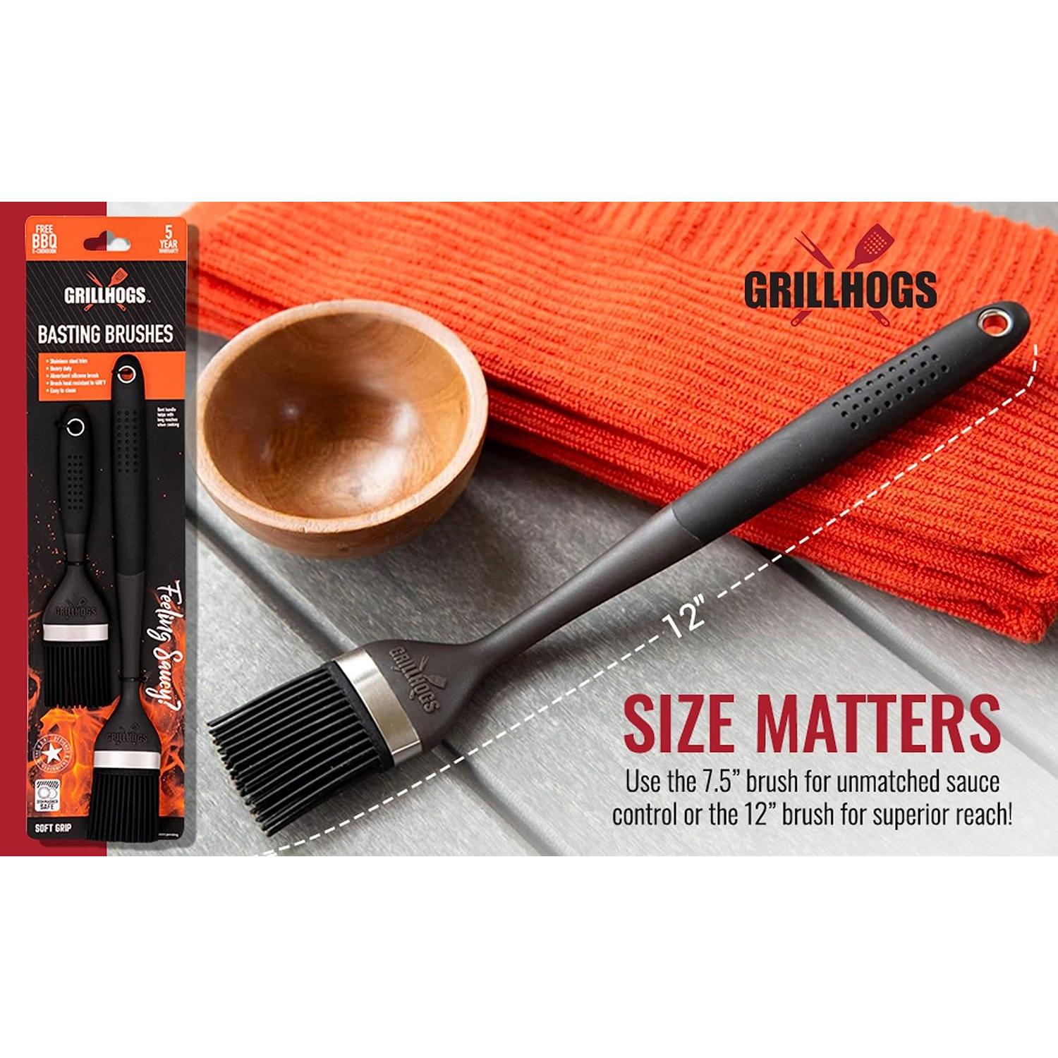 Set de 2 Brochas de Silicona GRILLHOGS para Basting 19.1 y 30.5 cm