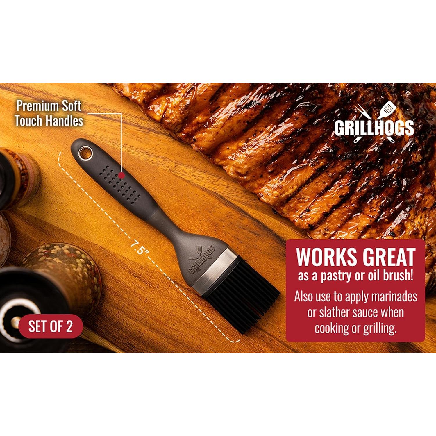 Set de 2 Brochas de Silicona GRILLHOGS para Basting 19.1 y 30.5 cm