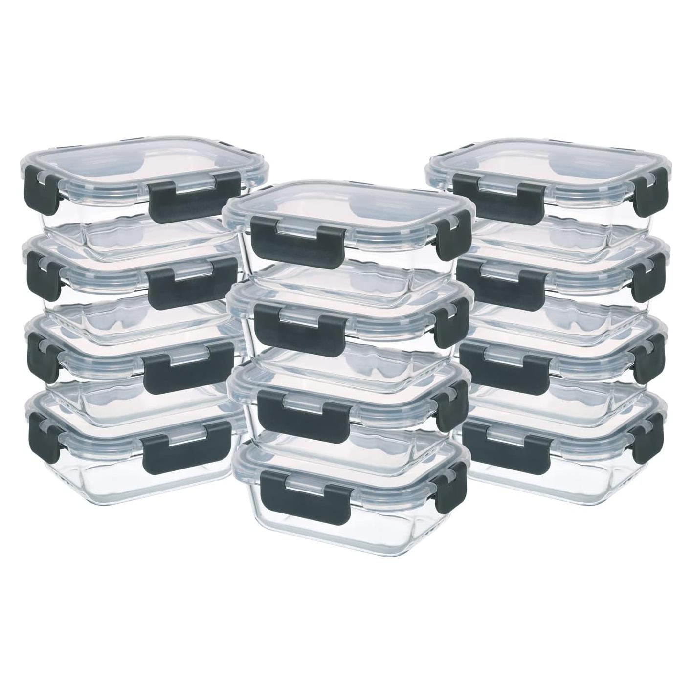 Juego de 12 Contenedores de Vidrio Gulflin 1.5 Tazas Herméticos