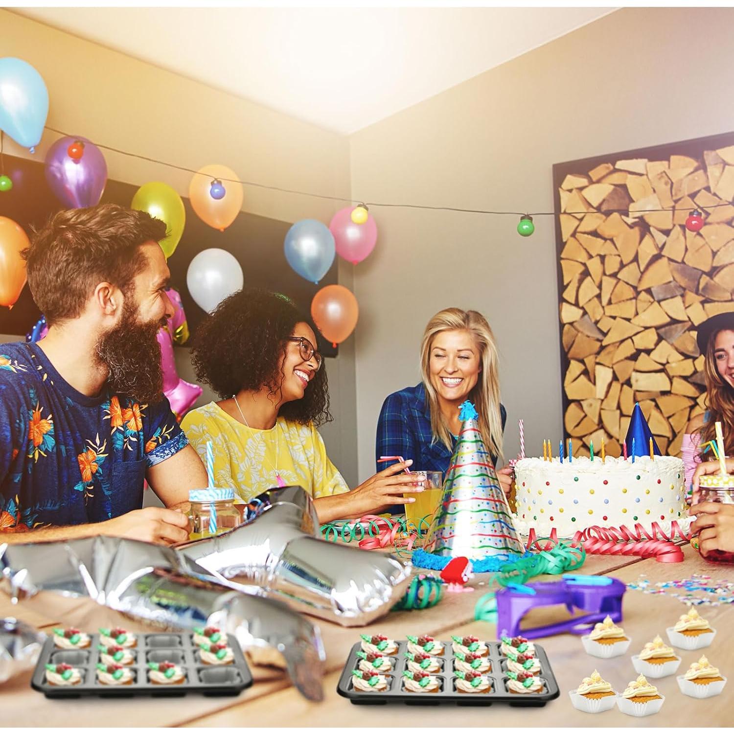 Conjunto de Moldes para Hornear Lallisa 2 Pcs + 500 Forros Cupcakes