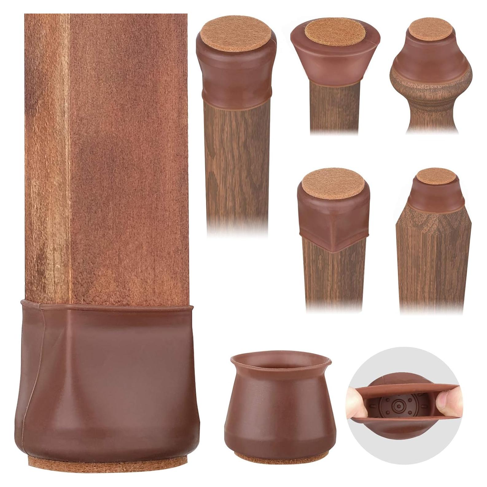 Protectores de Suelo Anwenk para Patas de Sillas 16 Piezas Marrón