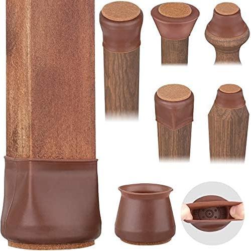 Protectores de Suelo Anwenk para Patas de Sillas 16 Piezas Marrón