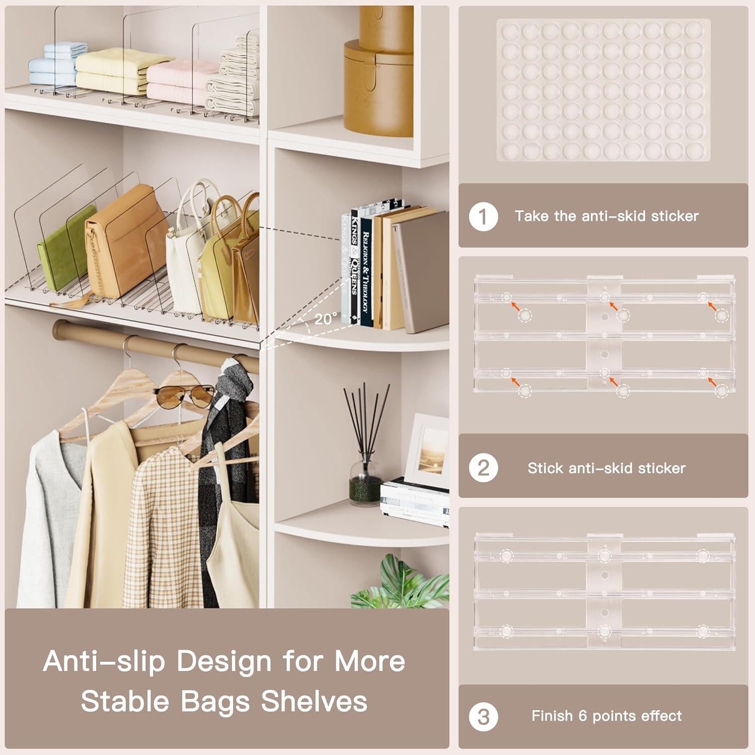 Organizador de Bolsos Criusia Ajustable 73.15 cm con 8 Divisores