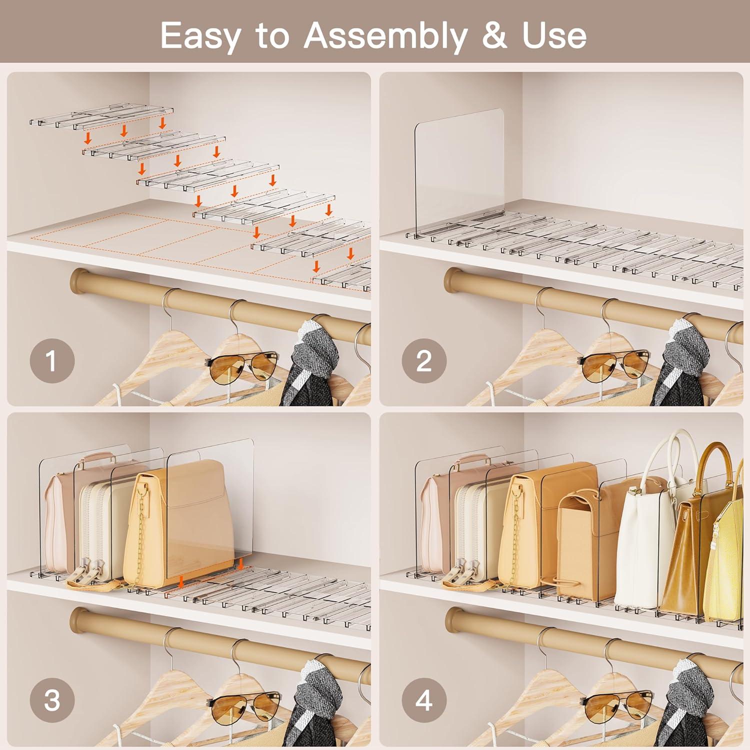 Organizador de Bolsos Criusia Ajustable 73.15 cm con 8 Divisores