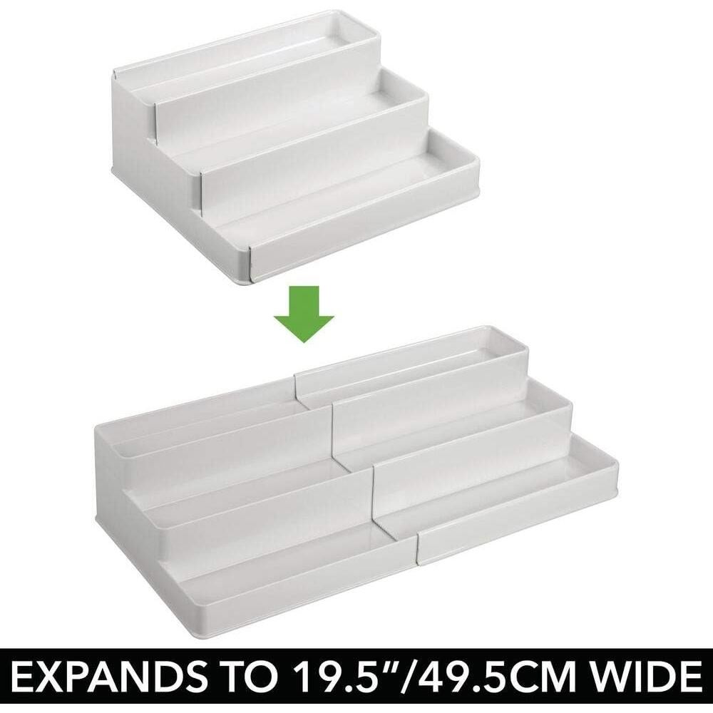 Estante Organizador Expandible mDesign 3 Niveles Plástico Gris