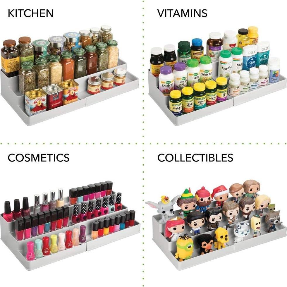 Estante Organizador Expandible mDesign 3 Niveles Plástico Gris