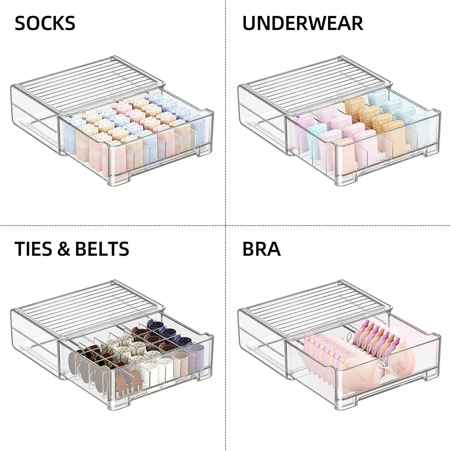 Organizador de Cajones MSHOMELY para Ropa Interior Transparente