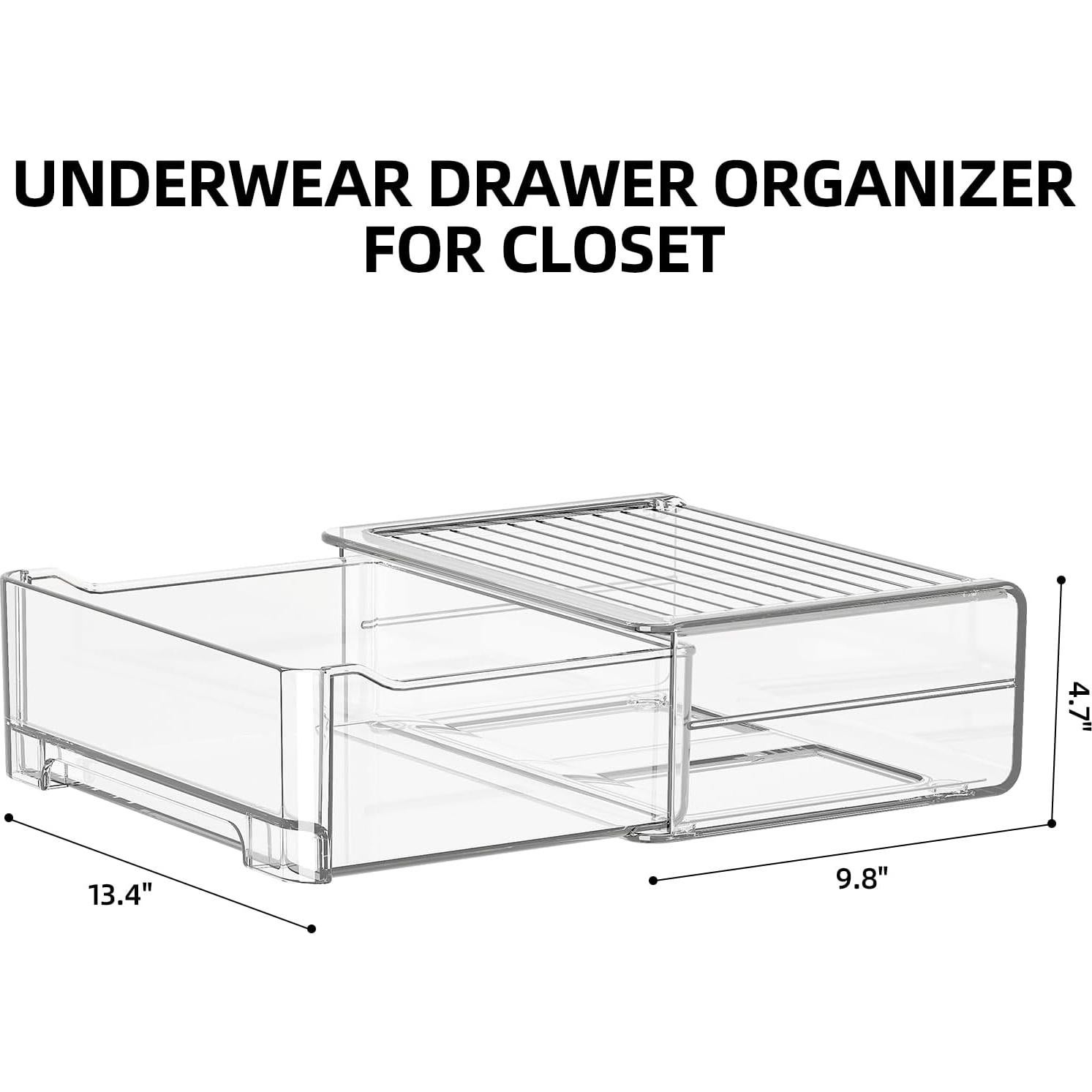 Organizador de Cajones MSHOMELY para Ropa Interior Transparente