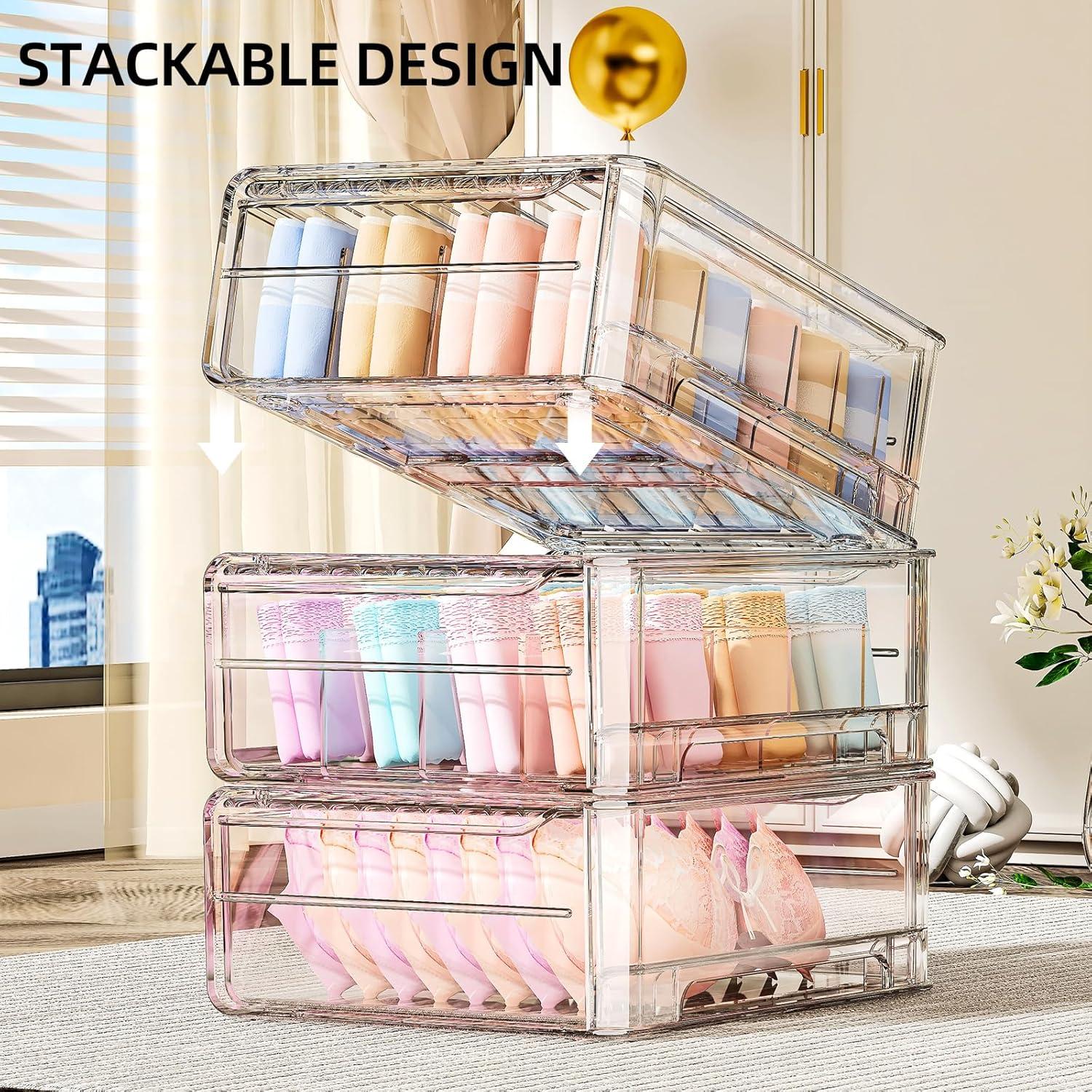 Organizador de Cajones MSHOMELY para Ropa Interior Transparente