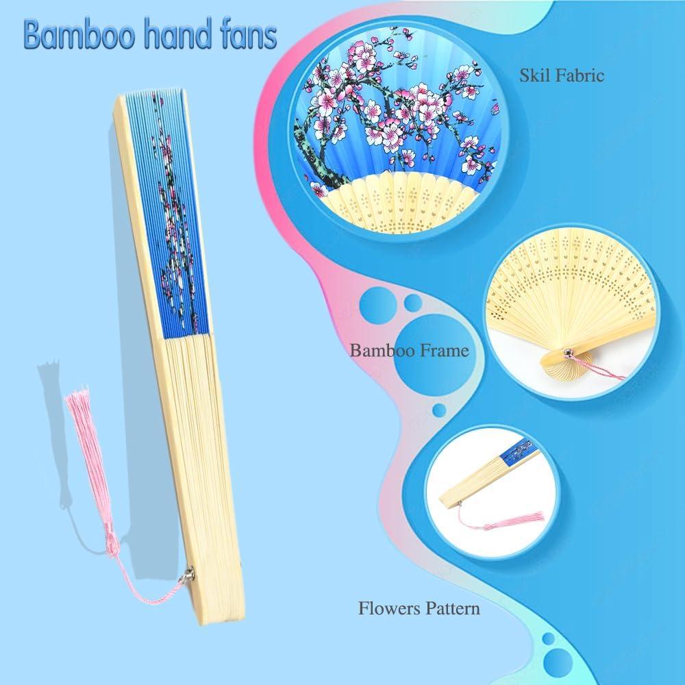 Abanicos Plegables de Bambú HUNANBANG 4 Piezas 20.96 cm