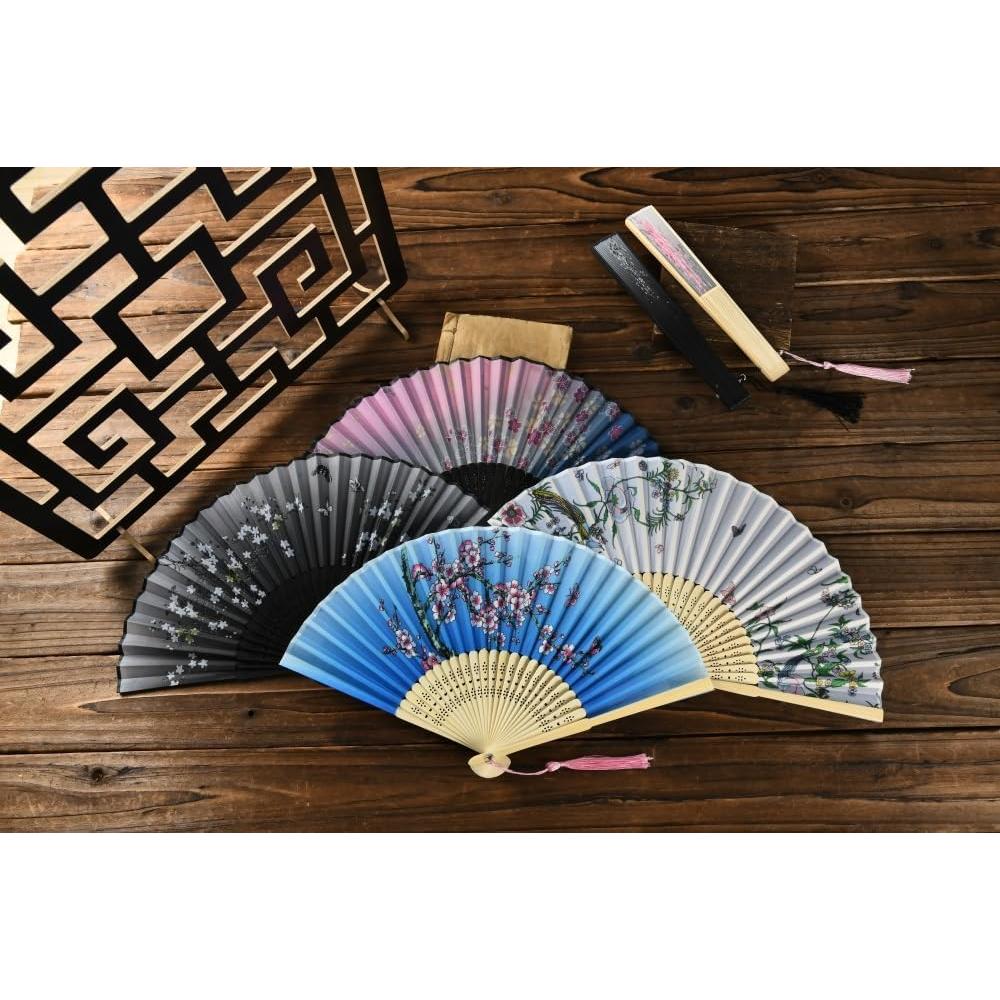 Abanicos Plegables de Bambú HUNANBANG 4 Piezas 20.96 cm