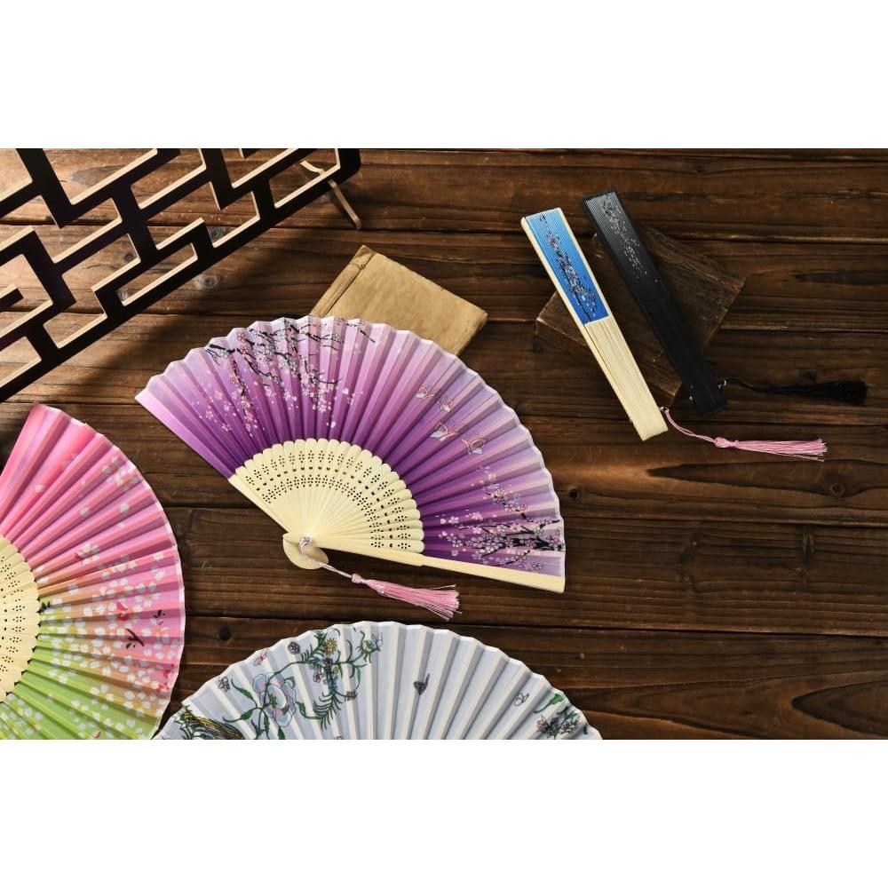 Abanicos Plegables de Bambú HUNANBANG 4 Piezas 20.96 cm