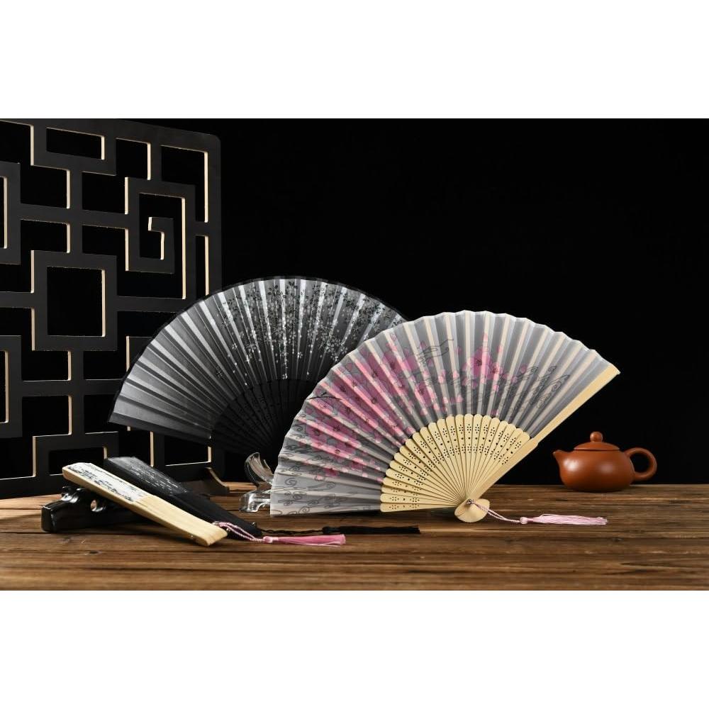 Abanicos Plegables de Bambú HUNANBANG 4 Piezas 20.96 cm