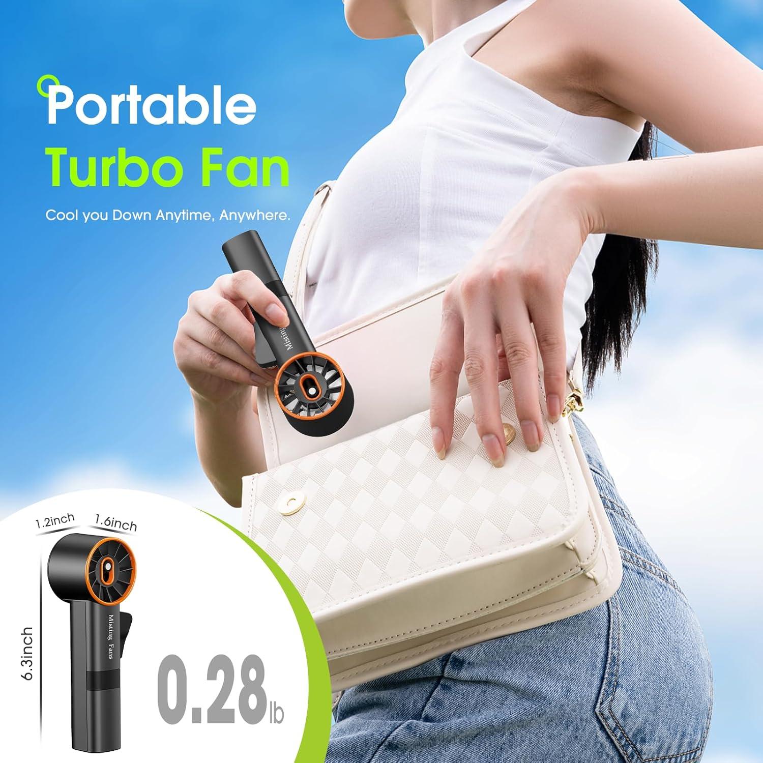 Ventilador de Mano Portátil Ausic con Nebulización 3 Velocidades