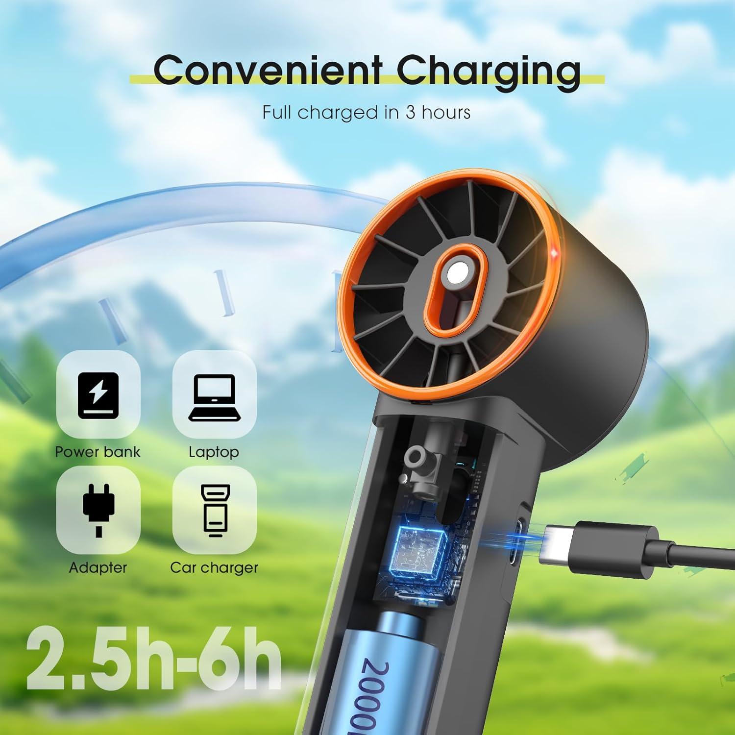 Ventilador de Mano Portátil Ausic con Nebulización 3 Velocidades