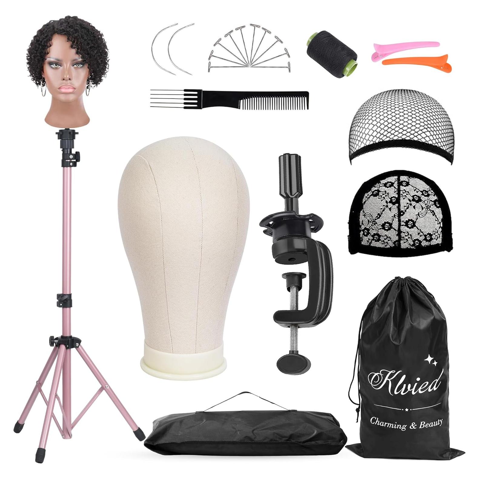 Soporte de Maniquí para Pelucas Klvied Oro Rosa 55.88 cm