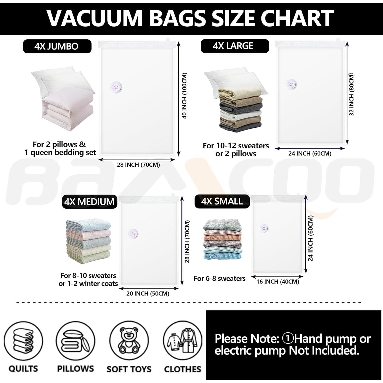 Bolsas de Sellado al Vacío BAMCOO 16 Piezas Variadas