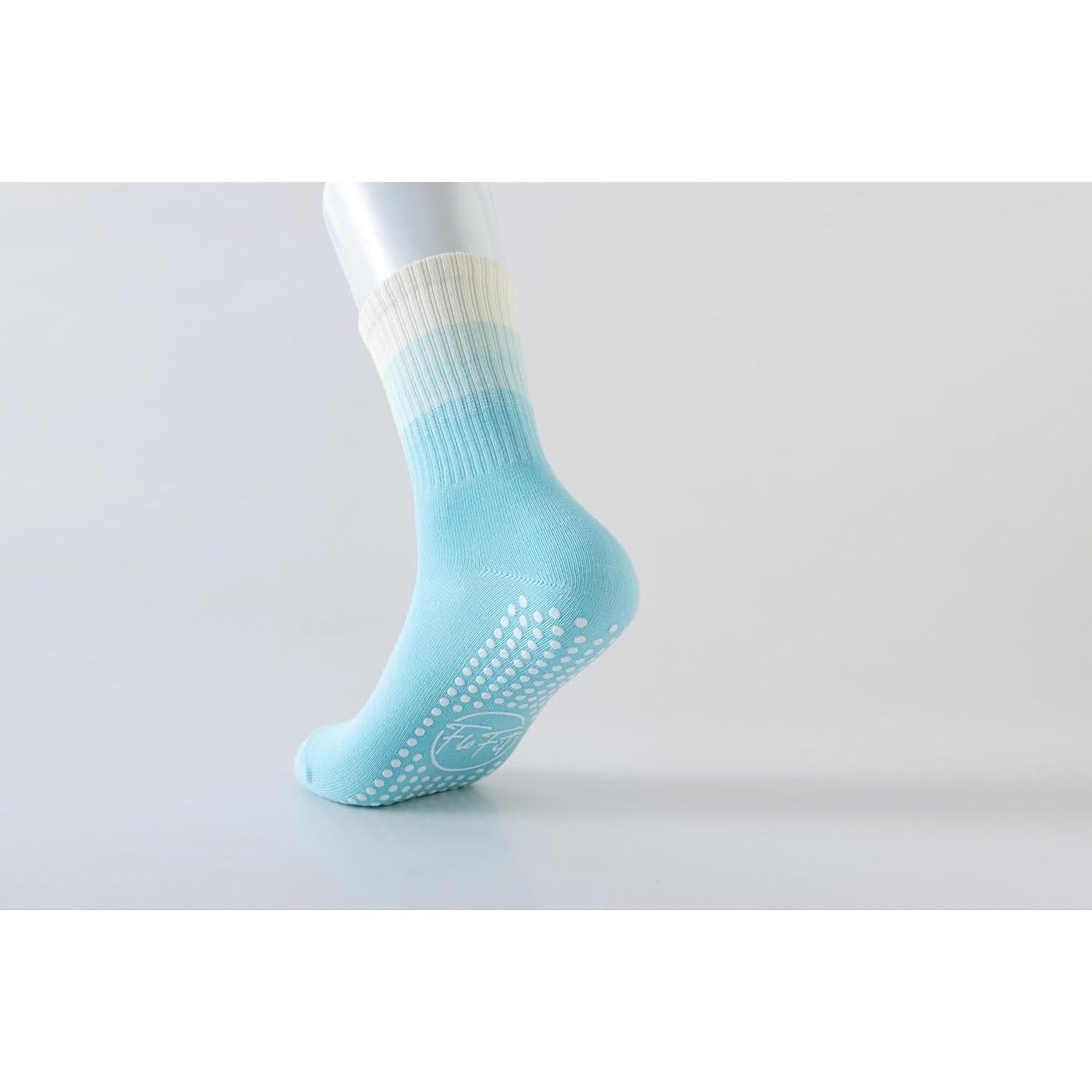 Calcetines antideslizantes para pilates mujeres - Talla única, Rosa/Azul