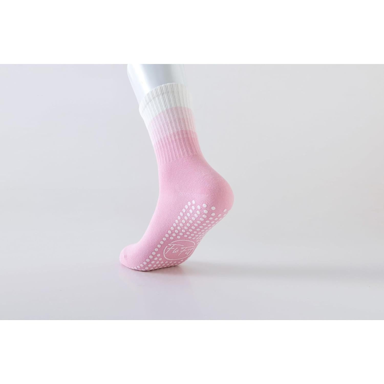 Calcetines antideslizantes para pilates mujeres - Talla única, Rosa/Azul