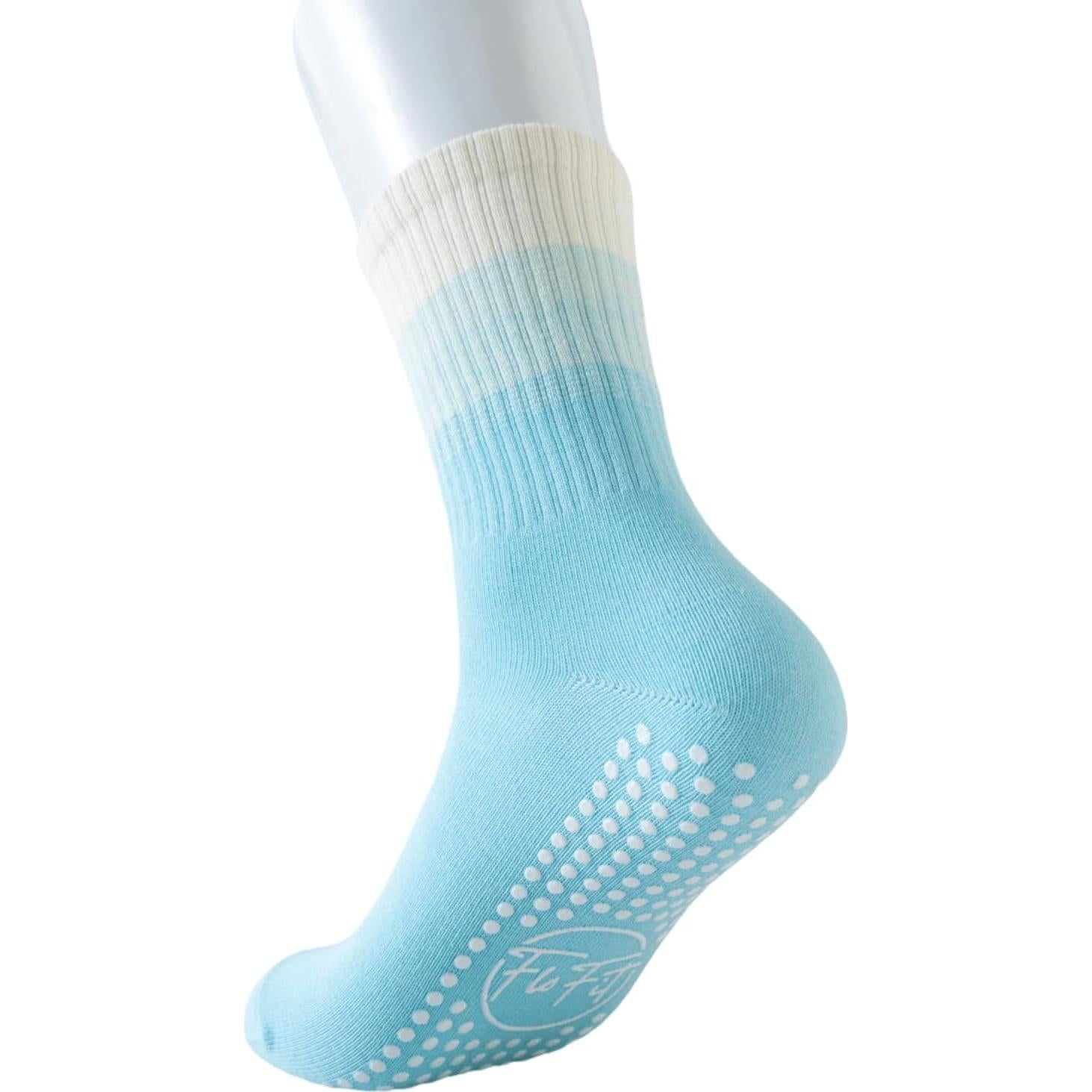 Calcetines antideslizantes para pilates mujeres - Talla única, Rosa/Azul