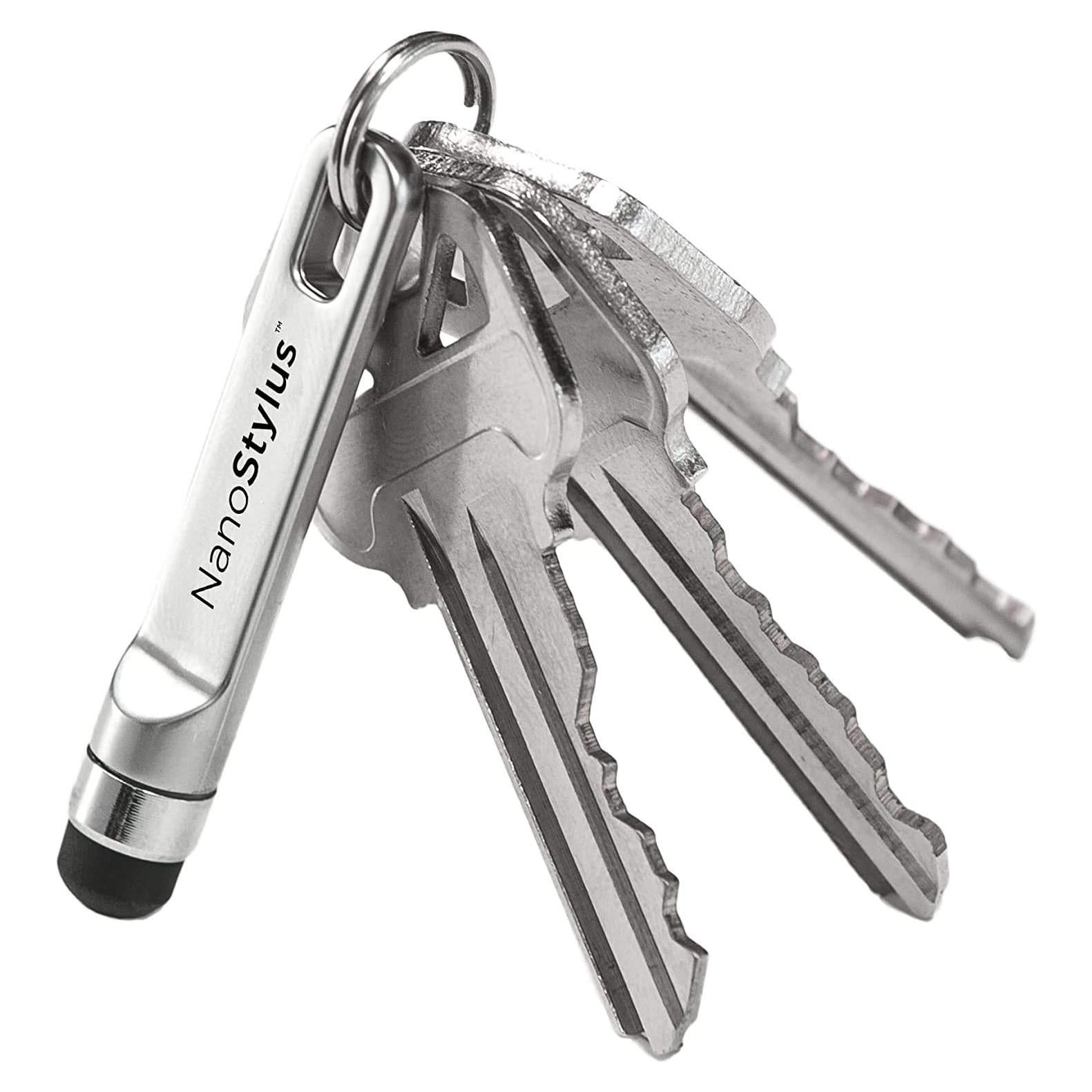 KeySmart NanoStylus - Mini Stylus de Llavero Ergonómico Plata
