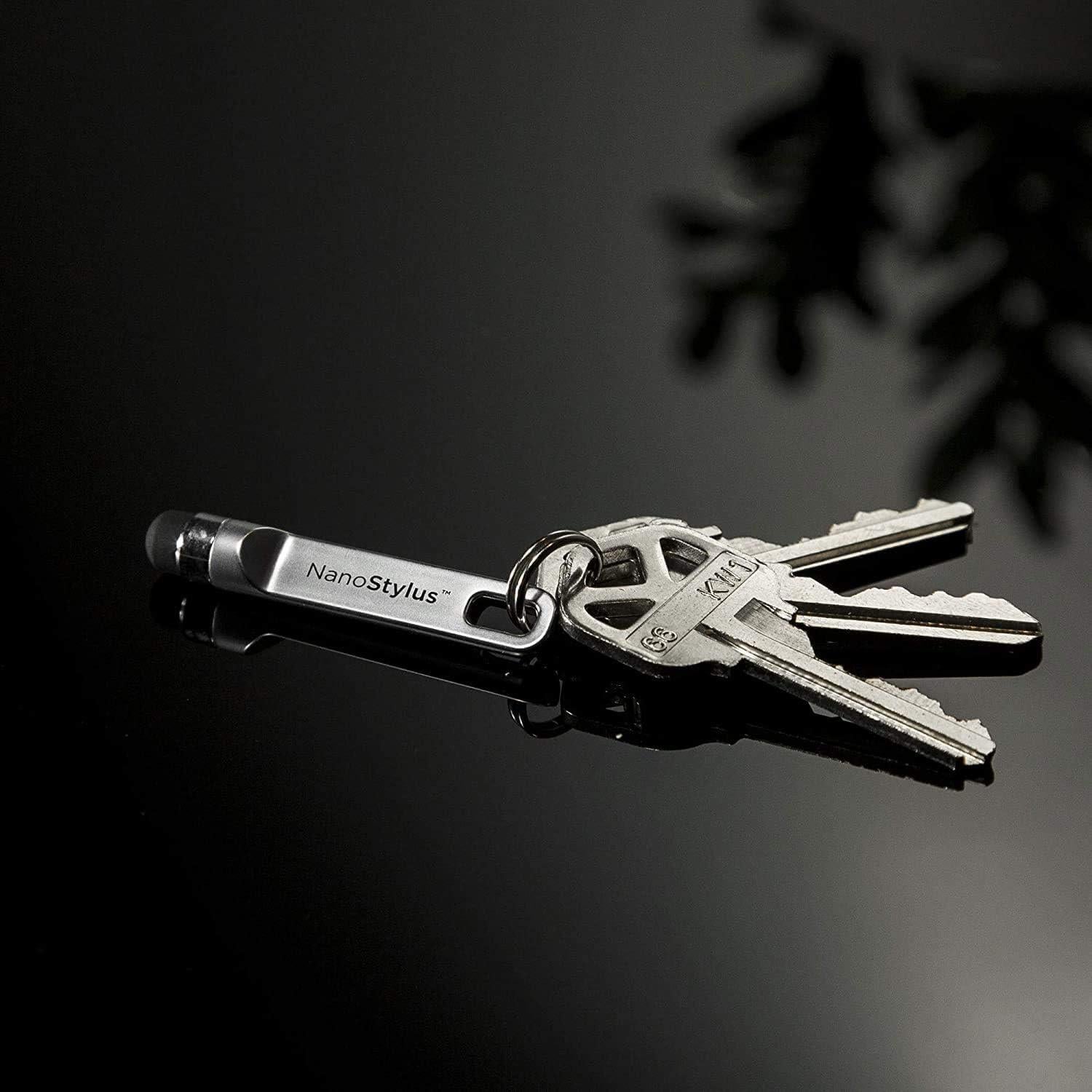 KeySmart NanoStylus - Mini Stylus de Llavero Ergonómico Plata