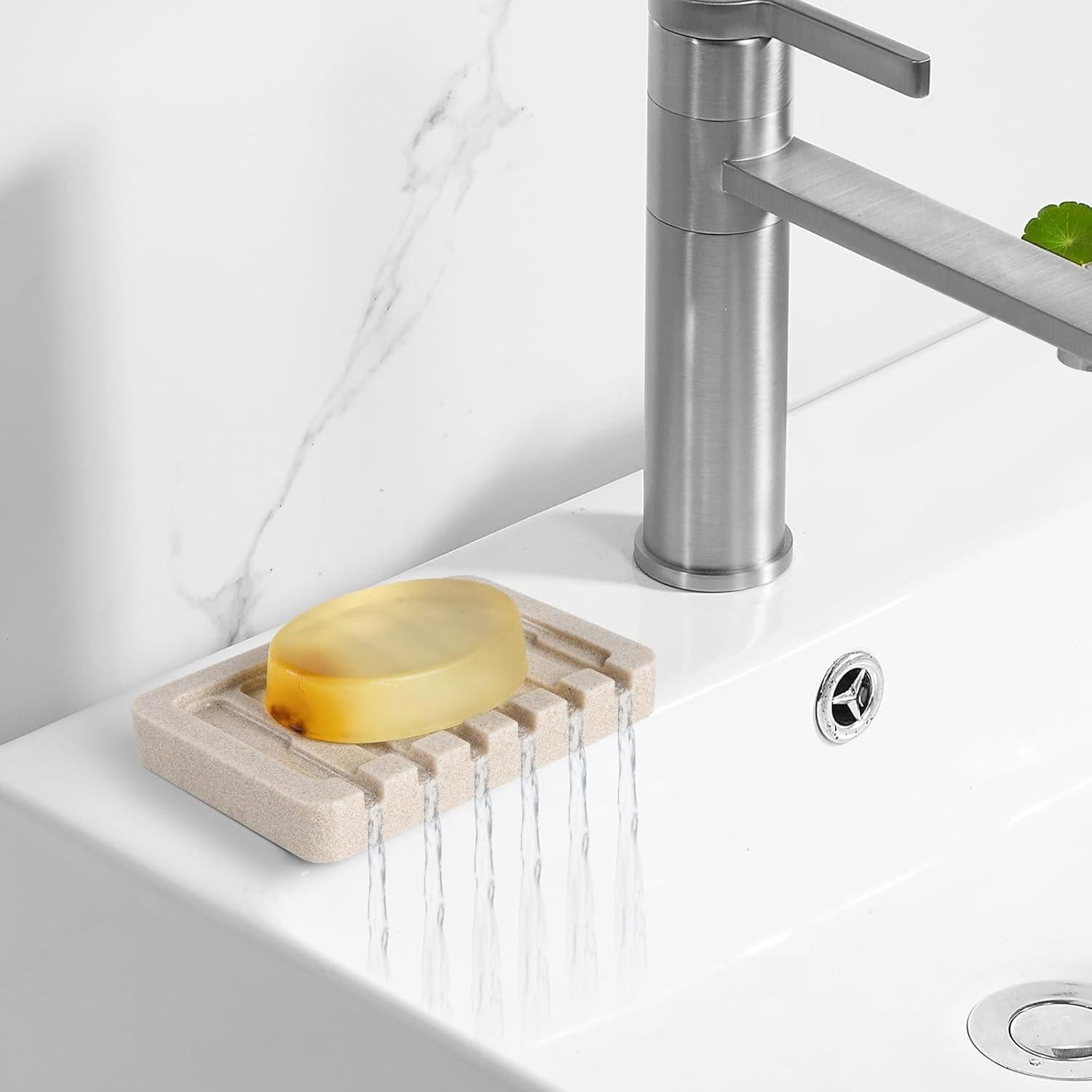 Jabonera Autodrenante UHEY HOME Beige 13.21x8.89 cm