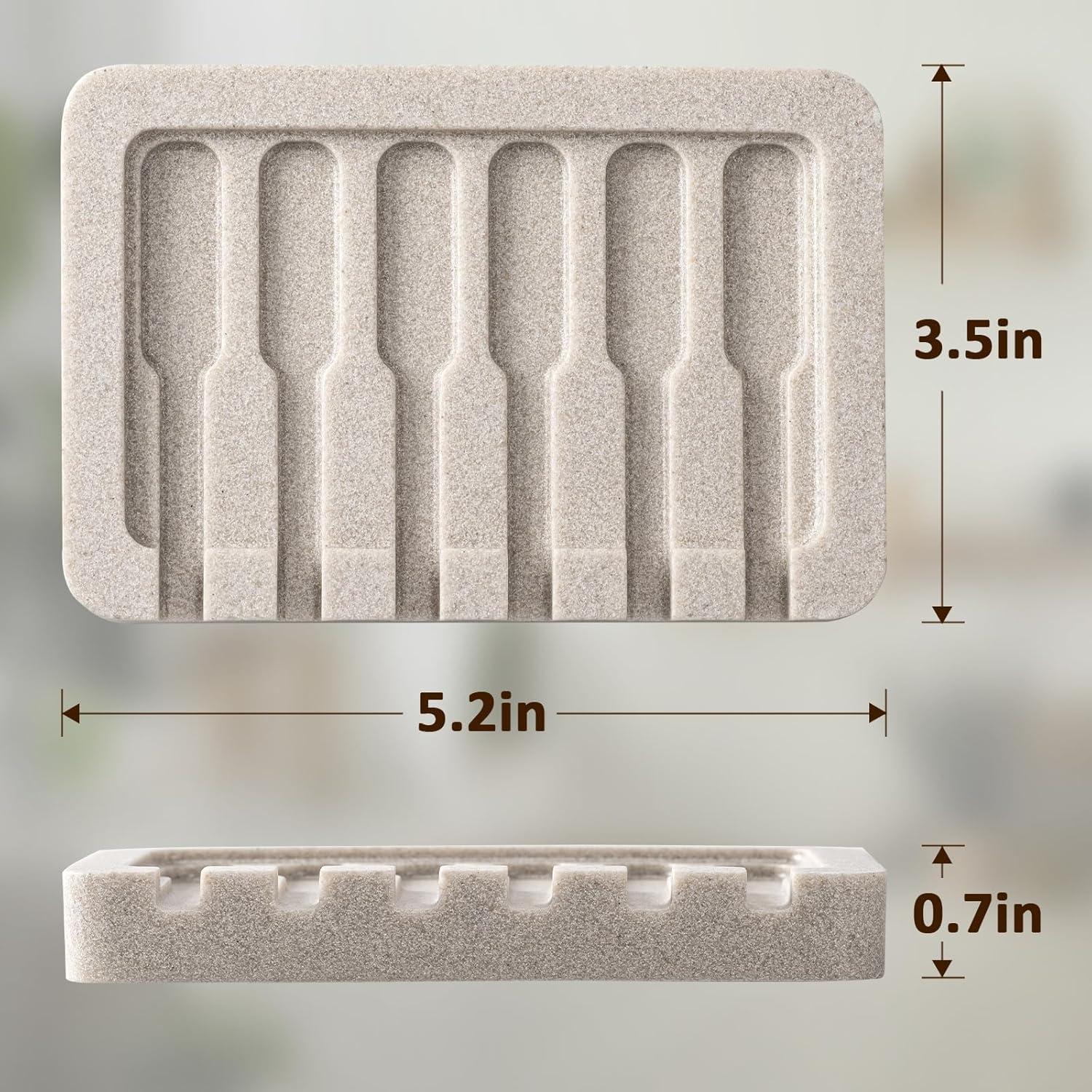 Jabonera Autodrenante UHEY HOME Beige 13.21x8.89 cm