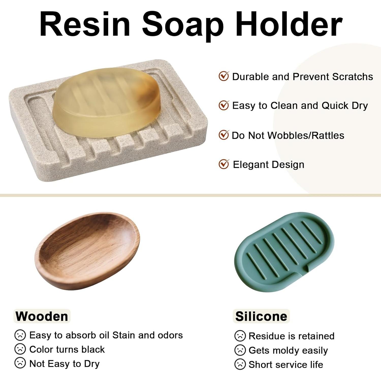 Jabonera Autodrenante UHEY HOME Beige 13.21x8.89 cm