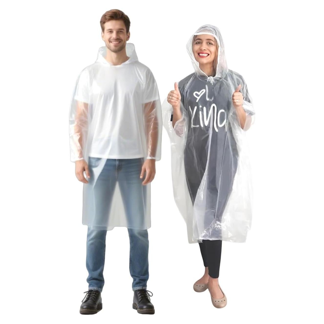 Ponchos Desechables Impermeables para Lluvia - Paquete Familiar