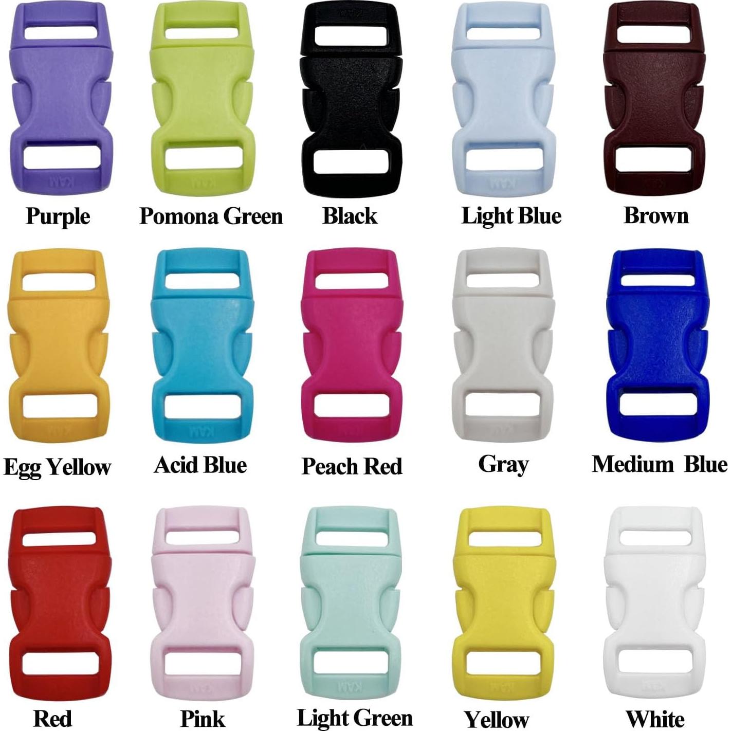 15 Hebillas Curvadas de Plástico Honigo 10mm Multicolor