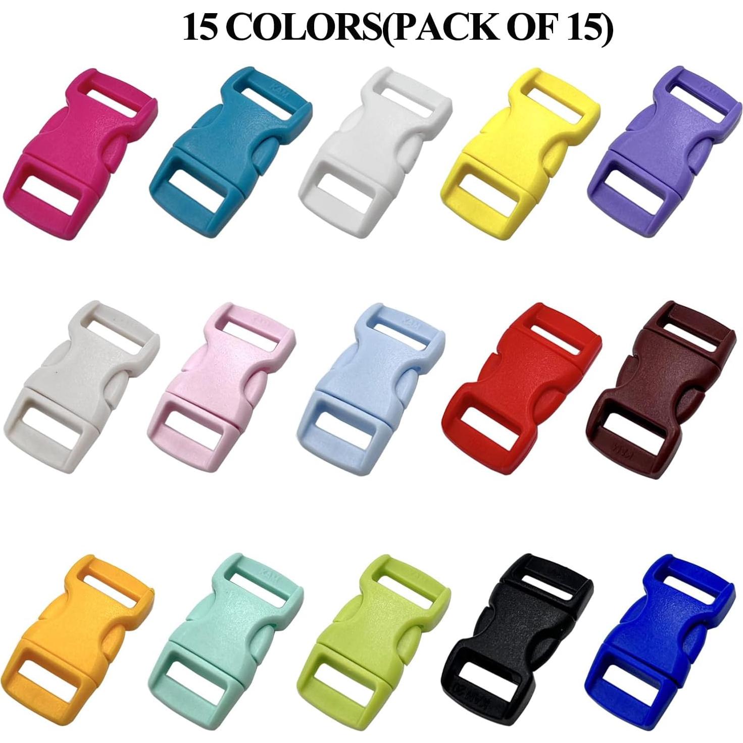 15 Hebillas Curvadas de Plástico Honigo 10mm Multicolor