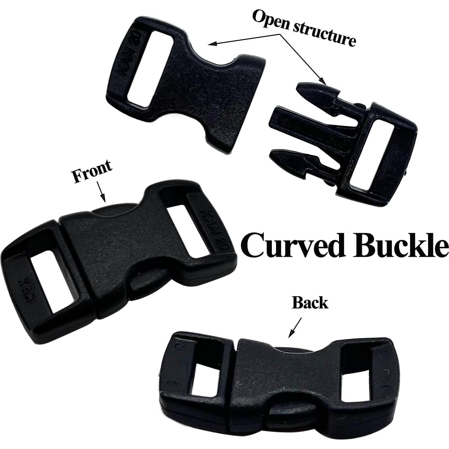 15 Hebillas Curvadas de Plástico Honigo 10mm Multicolor