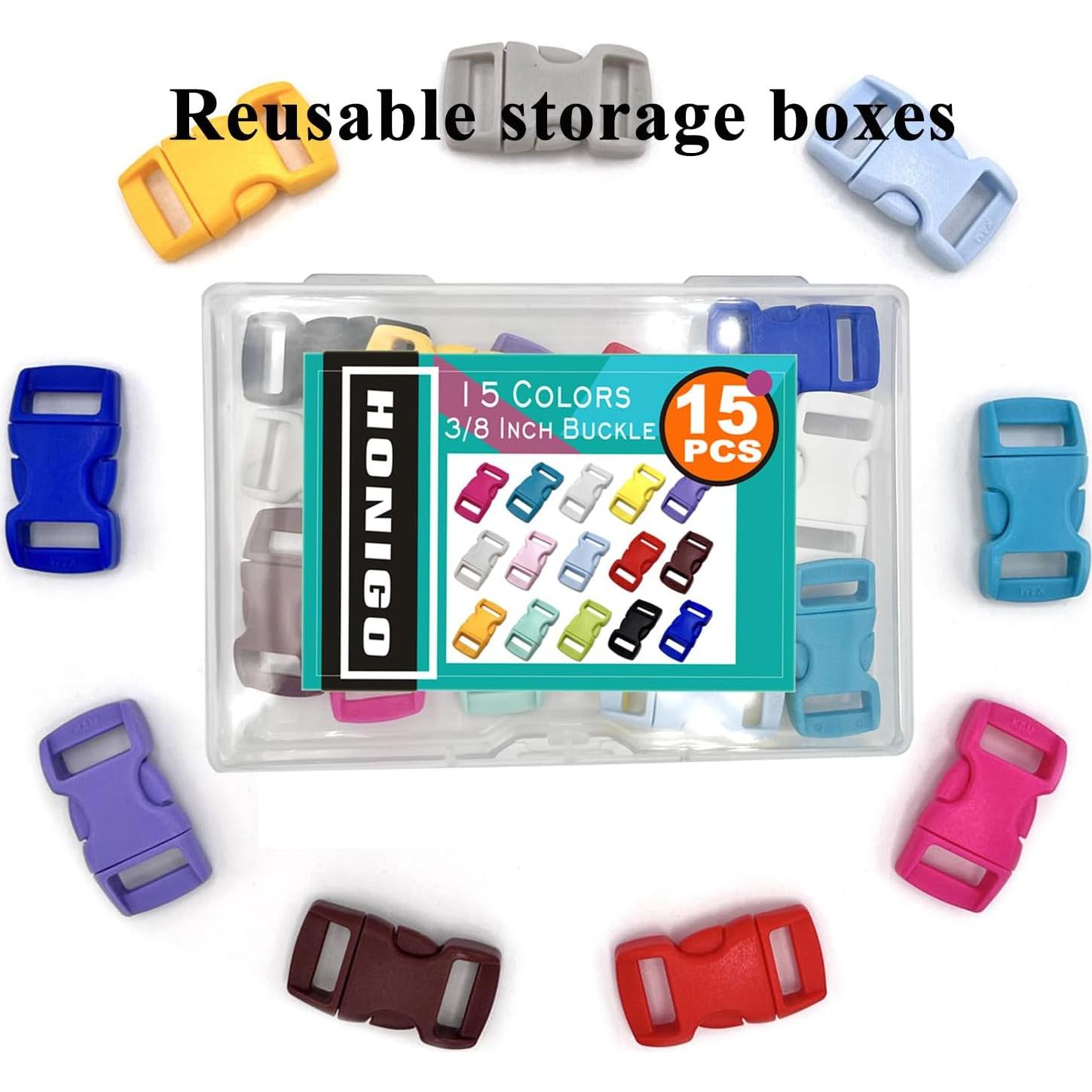 15 Hebillas Curvadas de Plástico Honigo 10mm Multicolor