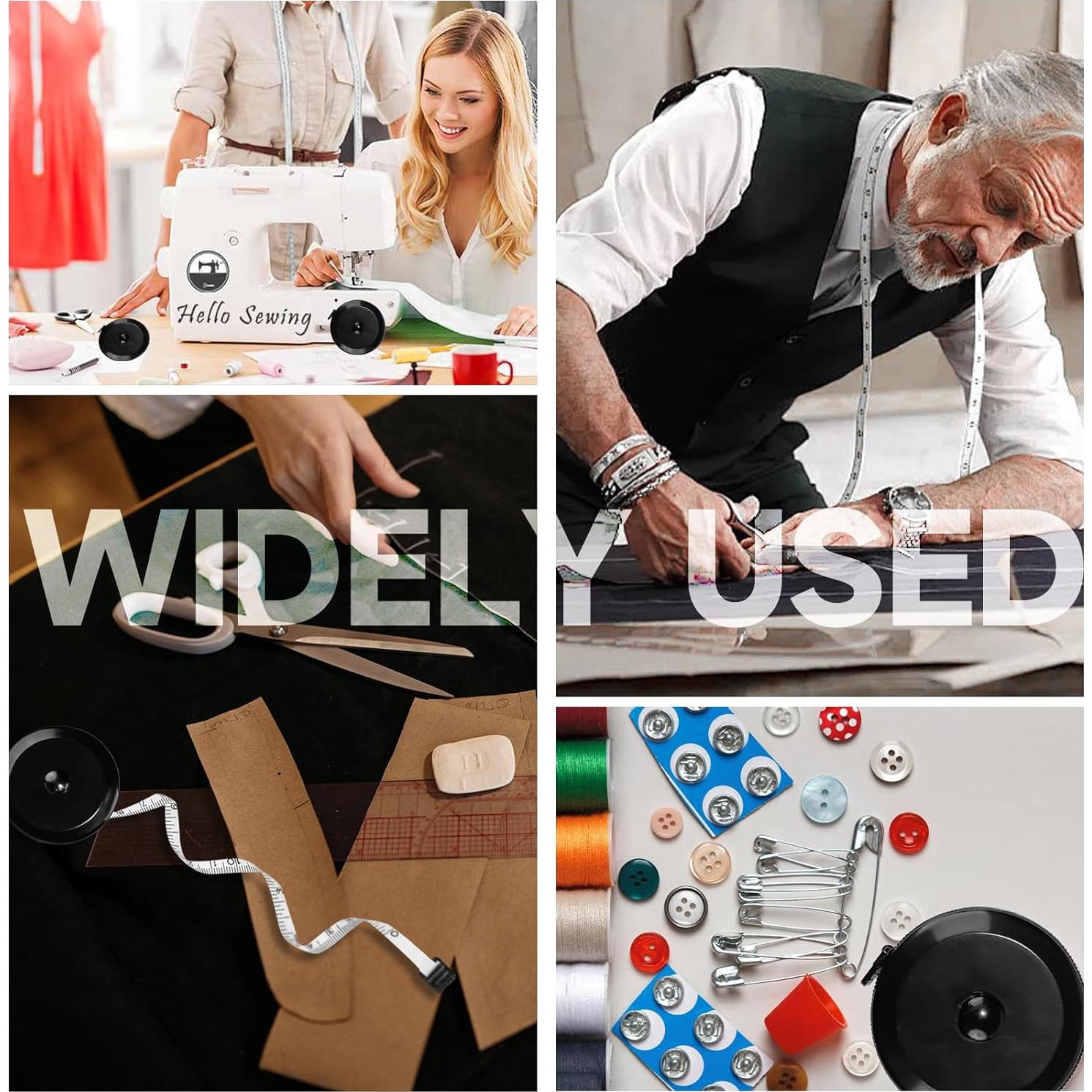 Cinta Métrica Suave Retráctil Polly 1.5M Negra Doble Escala