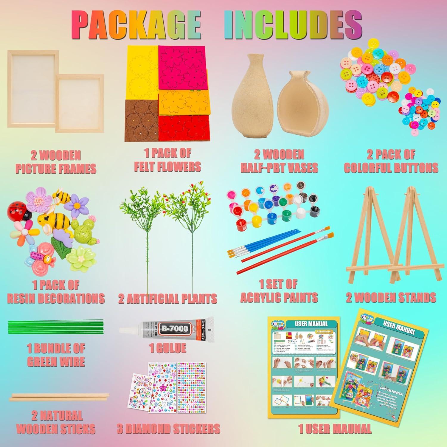 Kit de Manualidades para Niñas FTBox - Pintura Jarrón 3D DIY