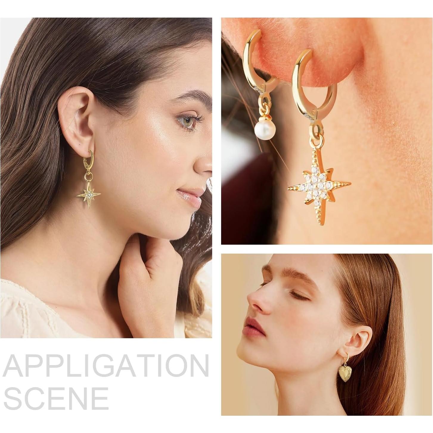 60 Ganchos de Aro Huggie Oro Lleno 14K MICROAMOY Hipoalergénicos