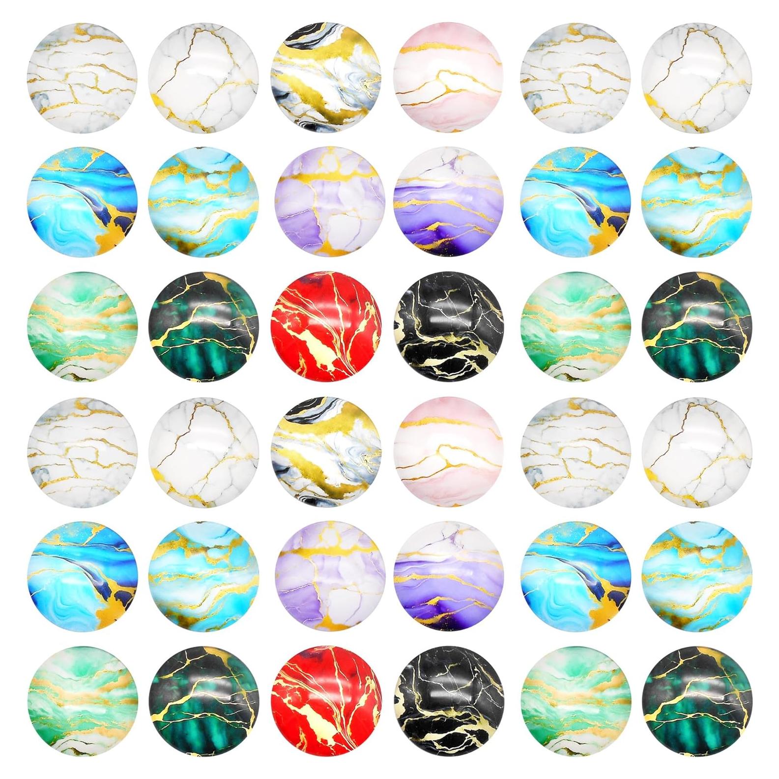 60 Cabochones de Vidrio Coloridos 10mm para Joyas DIY - Julie Wang