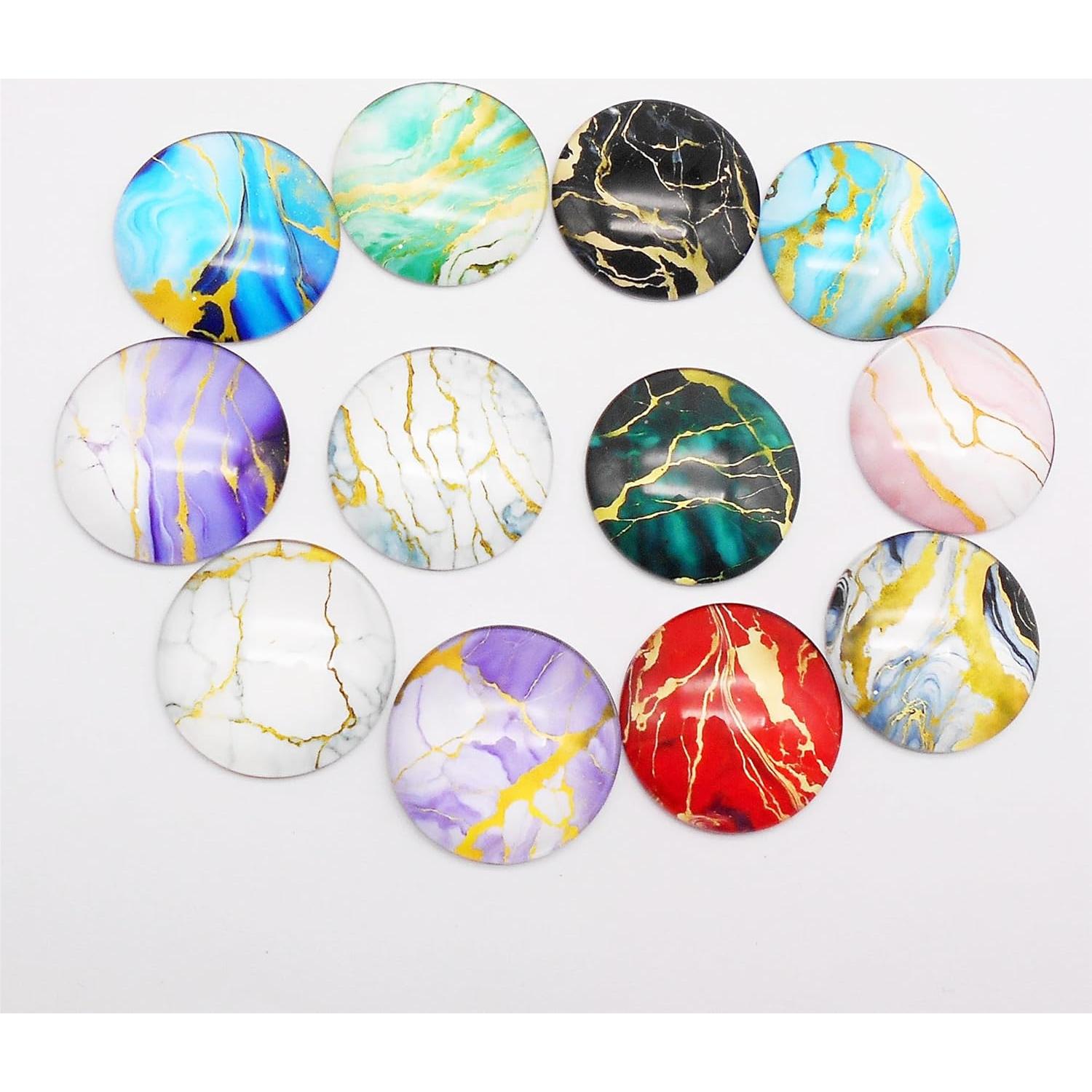 60 Cabochones de Vidrio Coloridos 10mm para Joyas DIY - Julie Wang