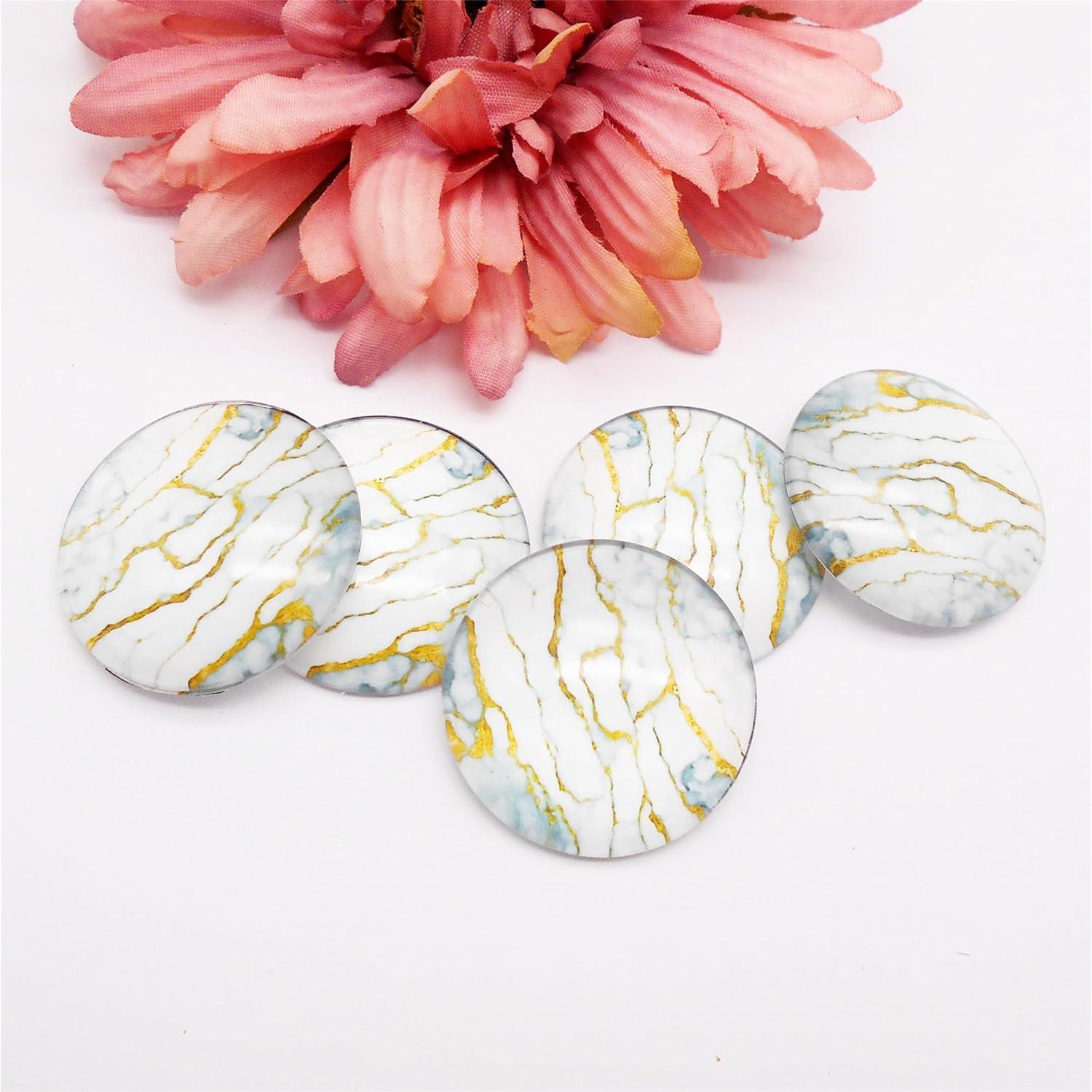 60 Cabochones de Vidrio Coloridos 10mm para Joyas DIY - Julie Wang