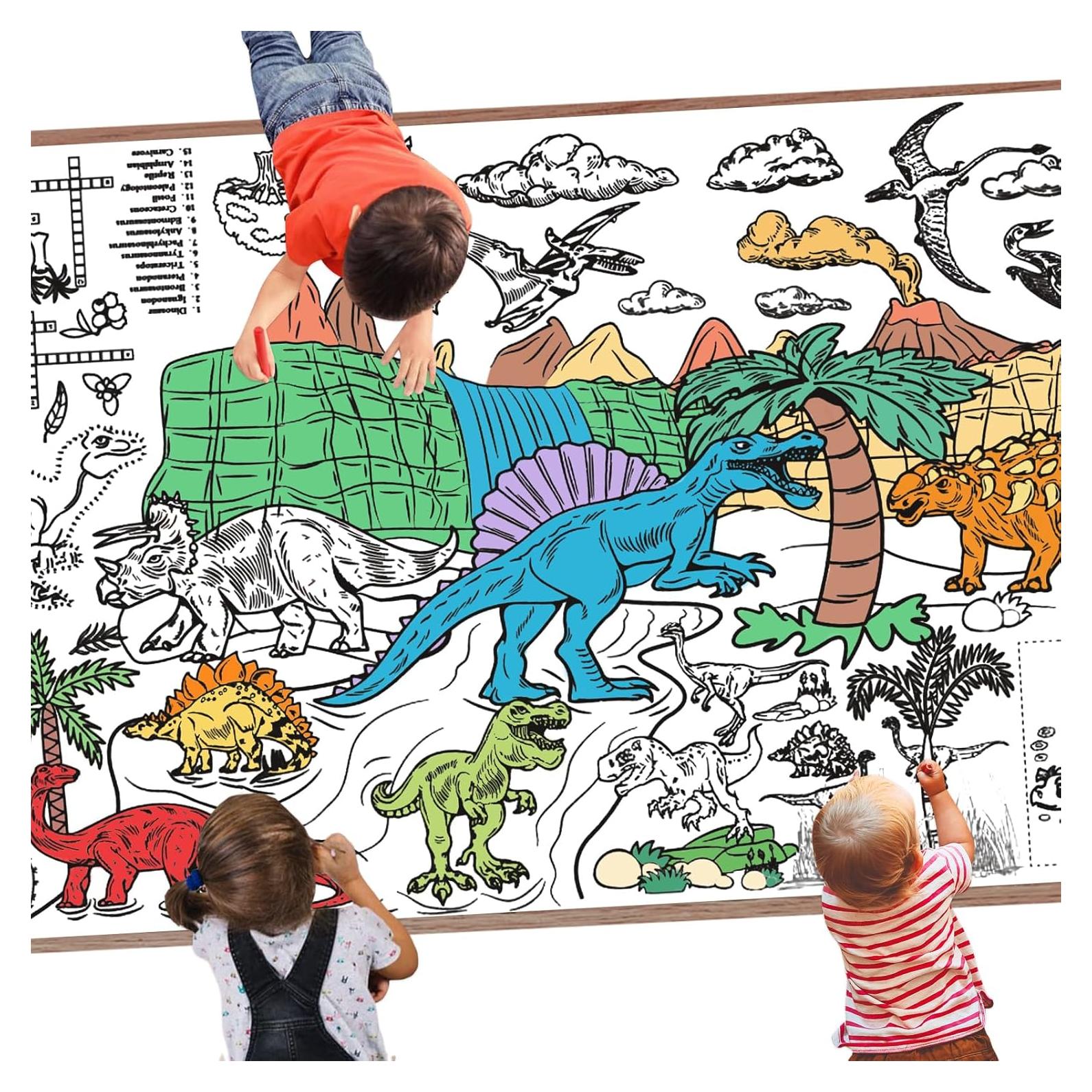Póster para Colorear Dinosaurio Gigante Leezead 182.88x86.36 cm