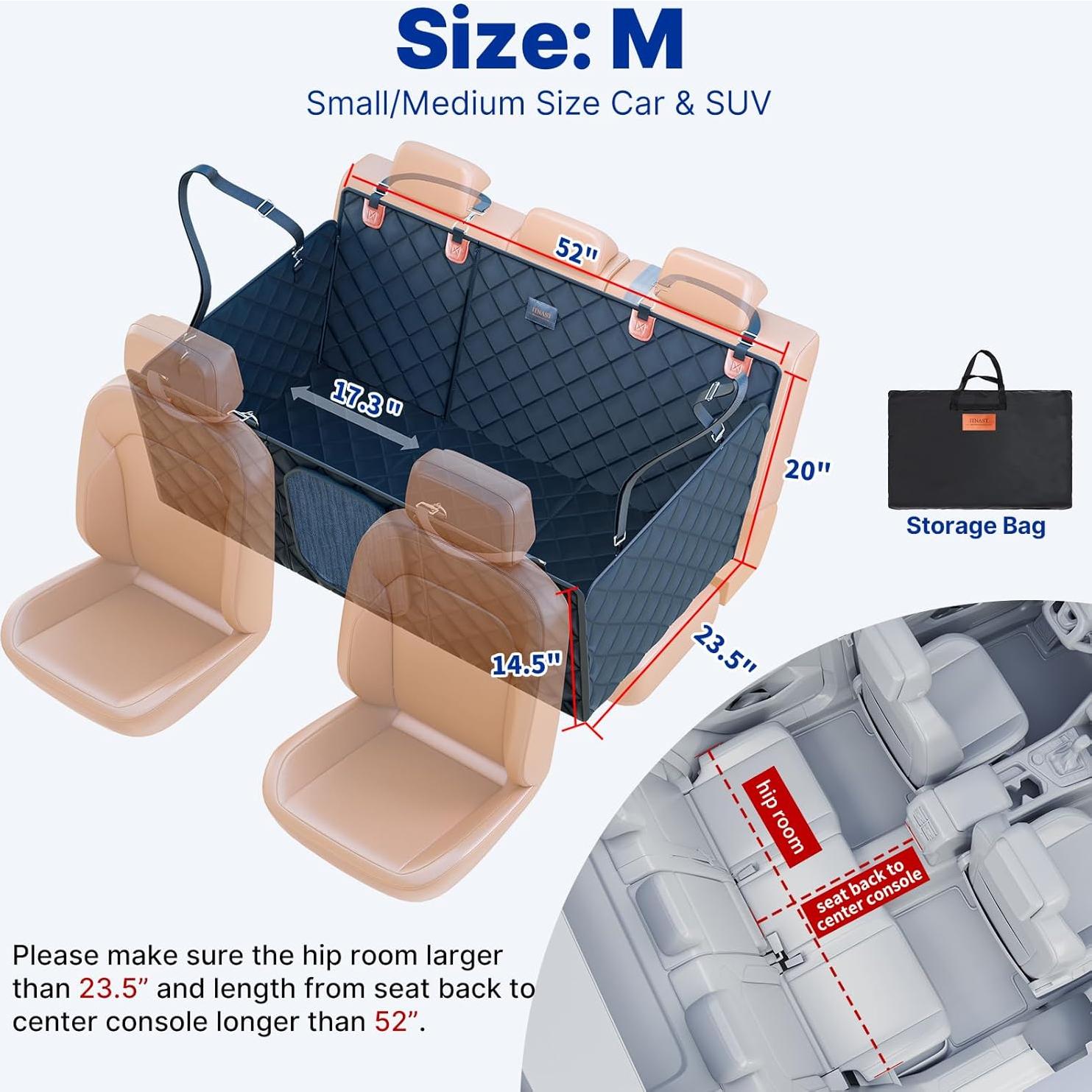 Extensor de Asiento Trasero para Perros ITNAST Negro M 400kg