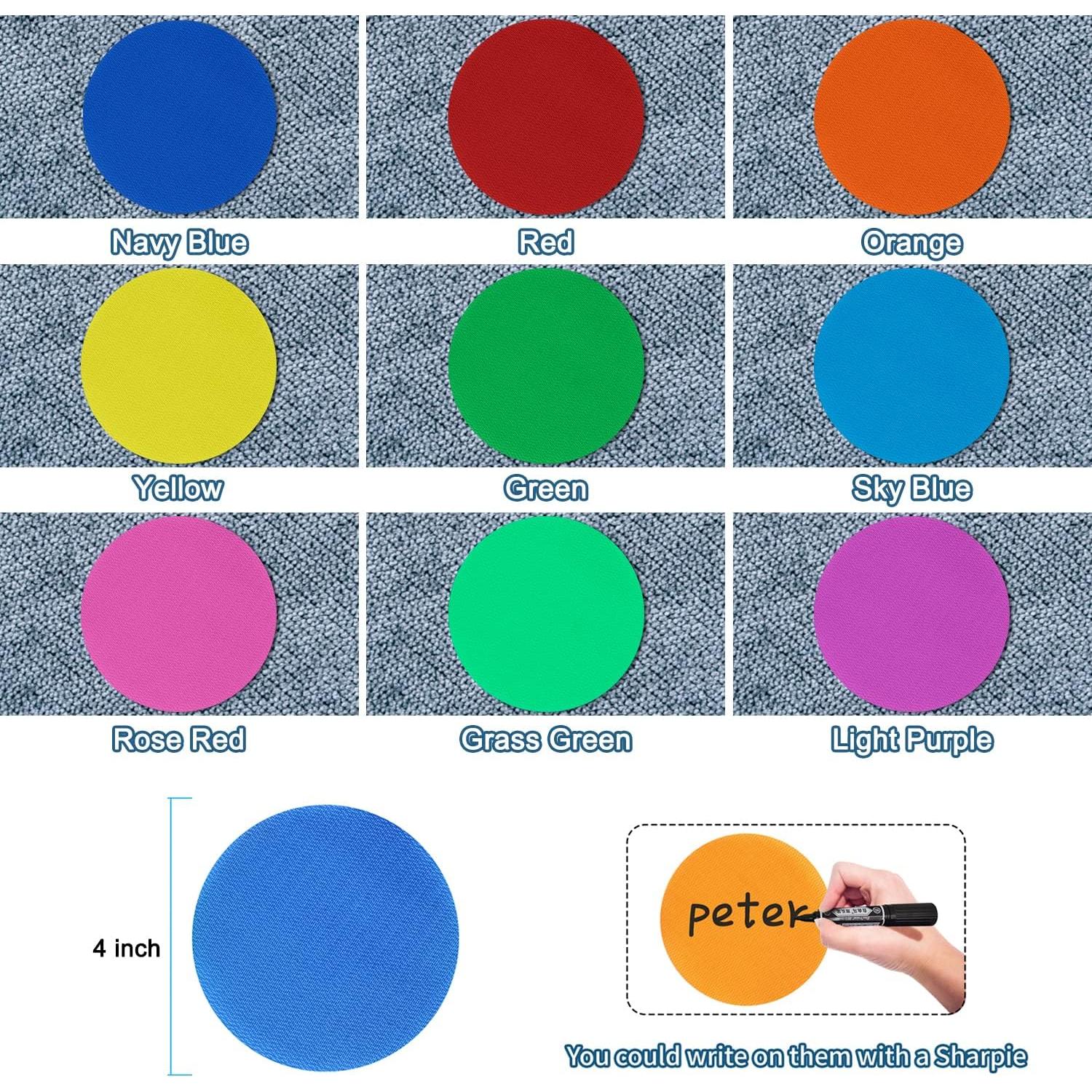 81 Pcs Puntos de Alfombra IKAYAS 10.16 cm para Aula