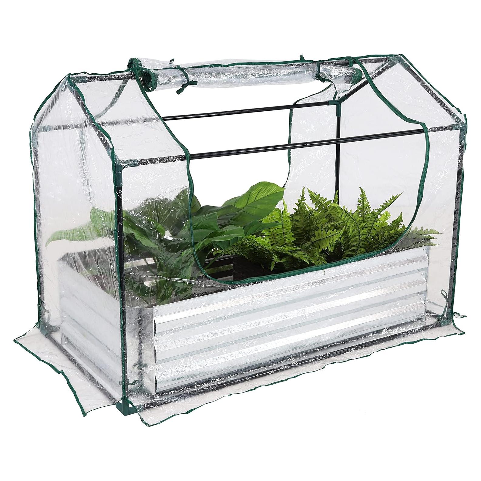 Cama de Jardín Elevada Sunnydaze con Mini Invernadero 1.22m