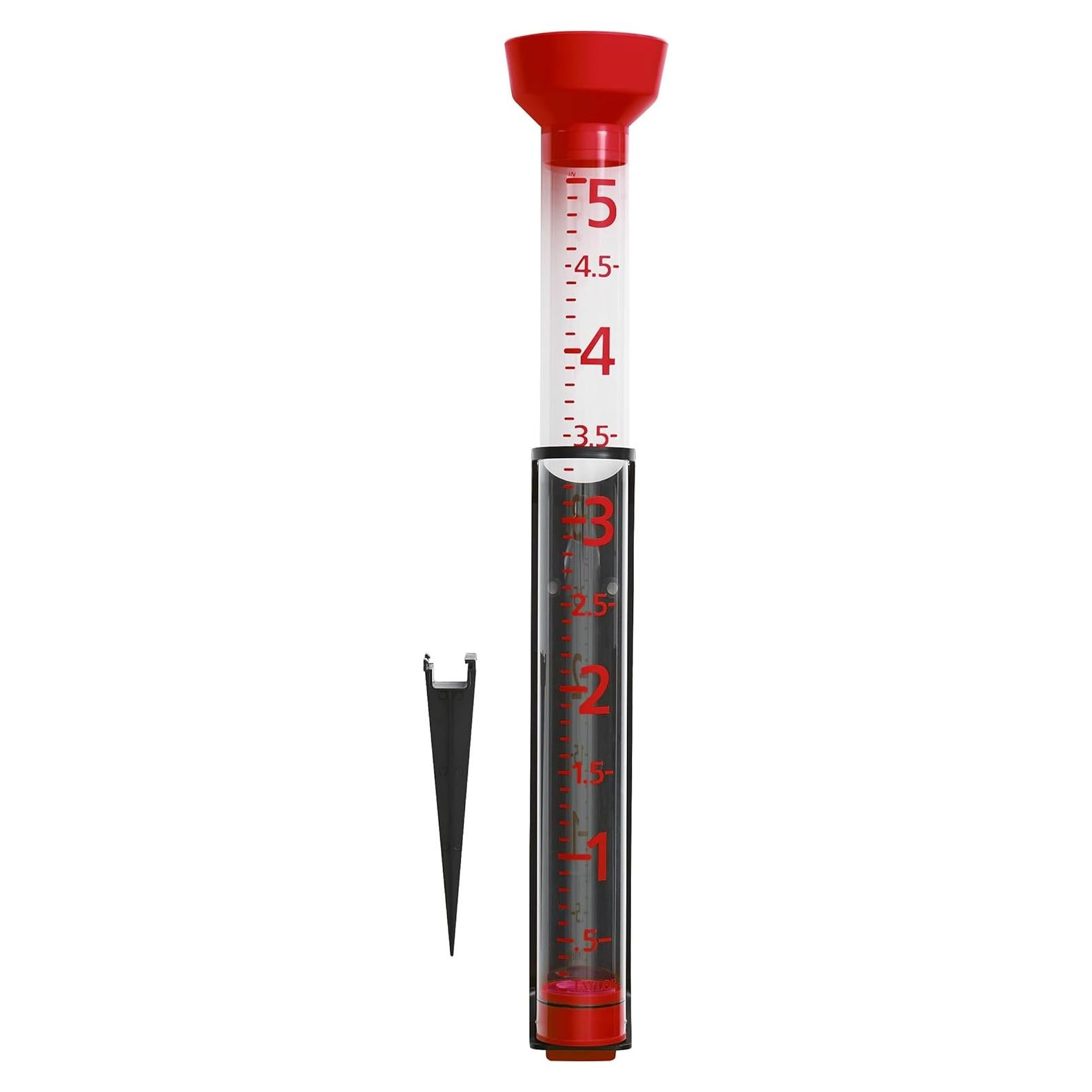 Medidor de Lluvia Jumbo Jr Taylor 63.5 cm Rojo con Soporte